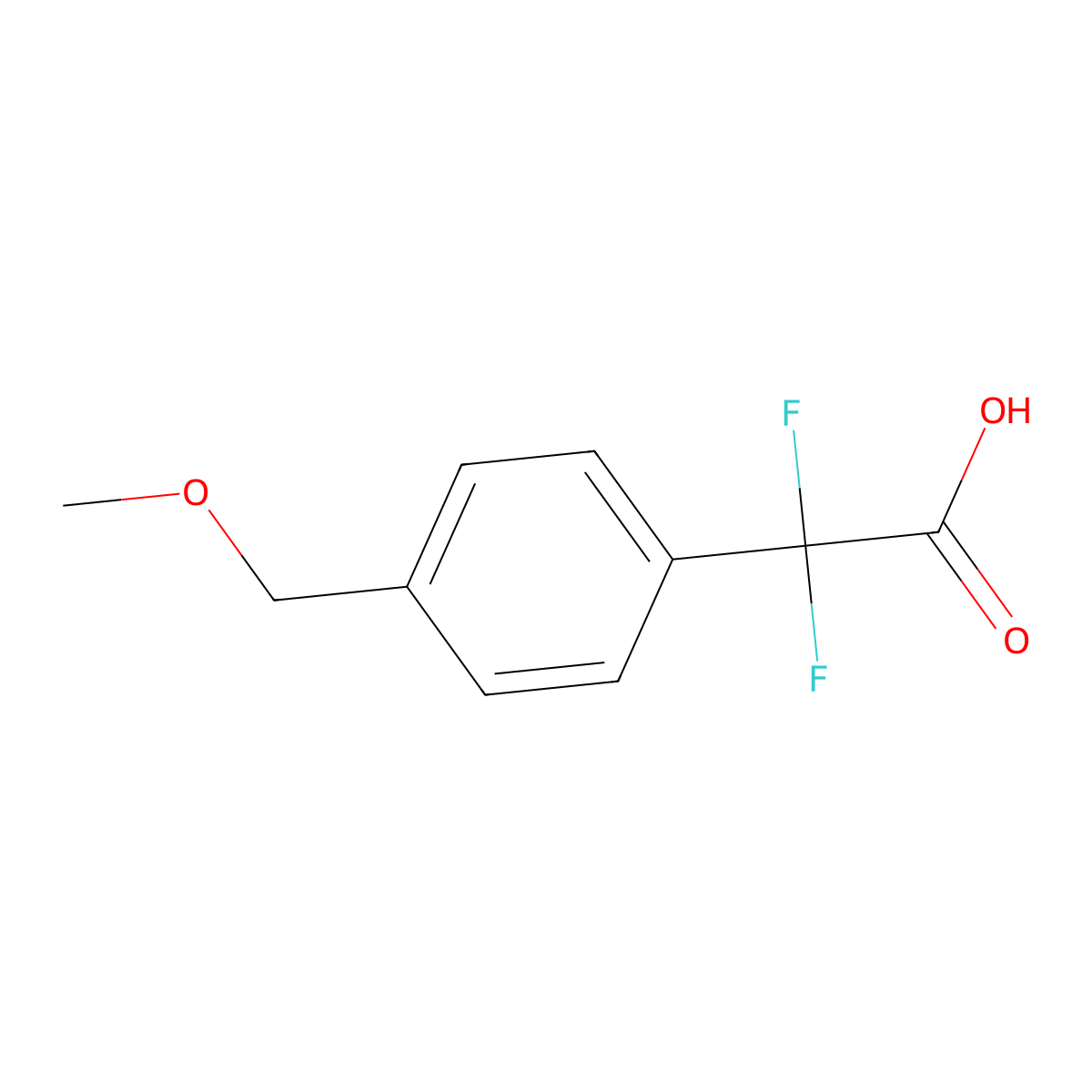 2,2-Difluoro-2-[4-(methoxymethyl)phenyl]acetic acid molecular structure, CAS 2145692-69-7