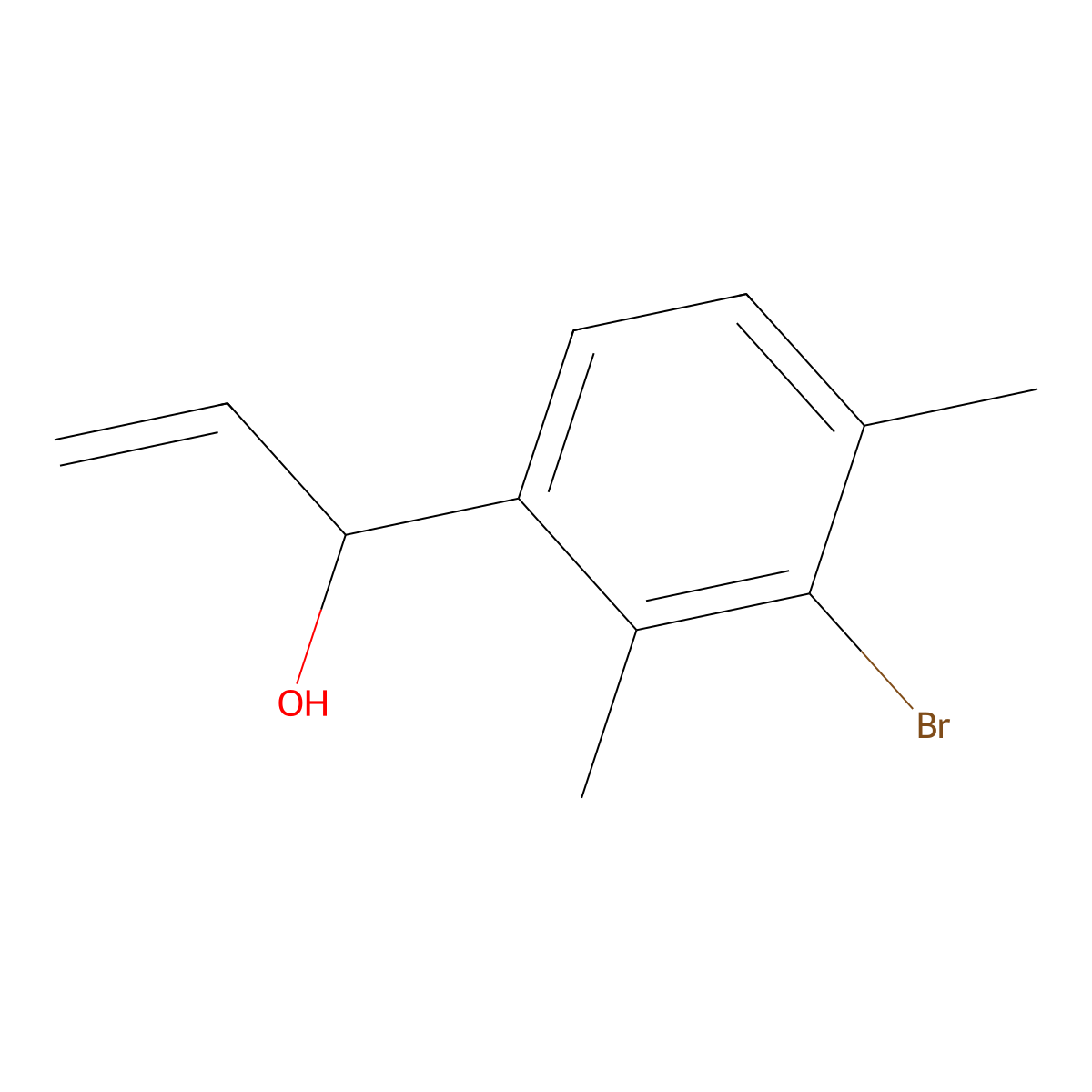1-(3-Bromo-2,4-dimethylphenyl)prop-2-en-1-ol molecular structure, CAS 2145705-75-3