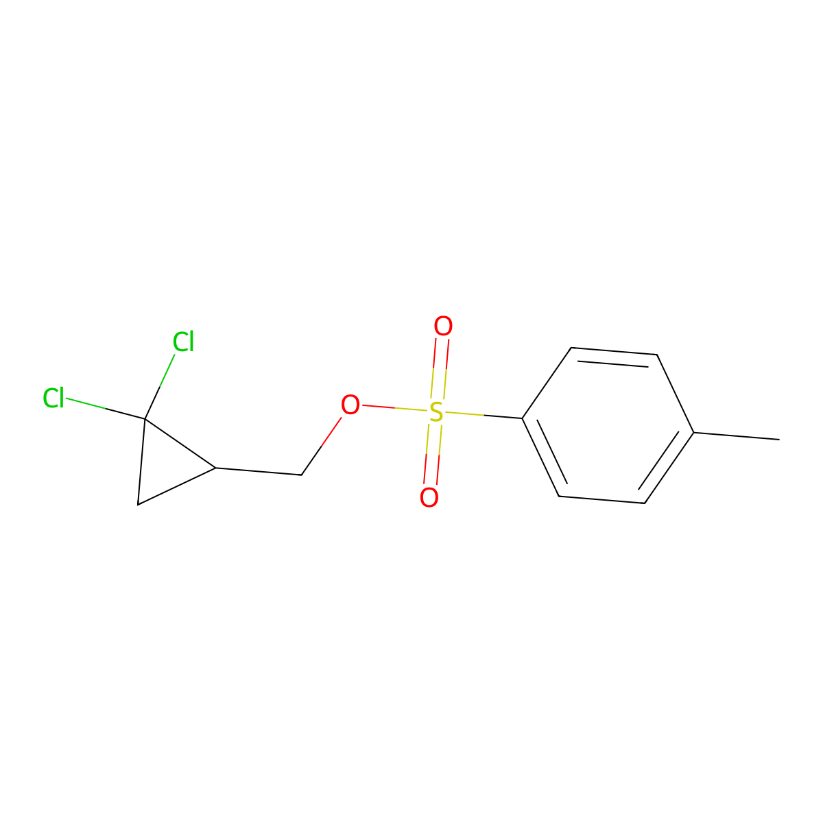 (2,2-Dichlorocyclopropyl)methyl 4-methylbenzene-1-sulfonate molecular structure, CAS 2145775-99-9