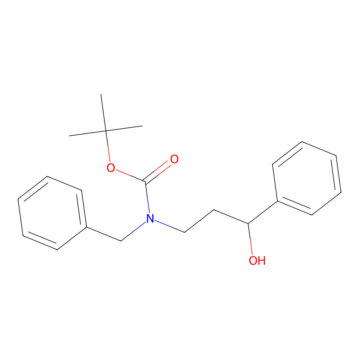 tert-butyl N-benzyl-N-(3-hydroxy-3-phenylpropyl)carbamate molecular structure, CAS 2145801-11-0