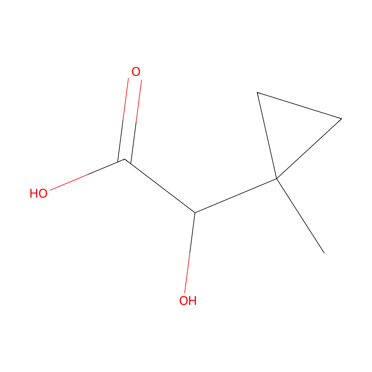 2-Hydroxy-2-(1-methylcyclopropyl)acetic acid molecular structure, CAS 2145878-19-7