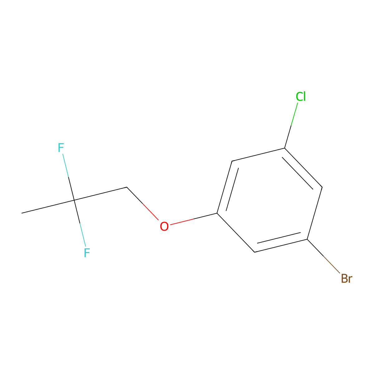 1-Bromo-3-chloro-5-(2,2-difluoropropoxy)benzene molecular structure, CAS 2145878-60-8