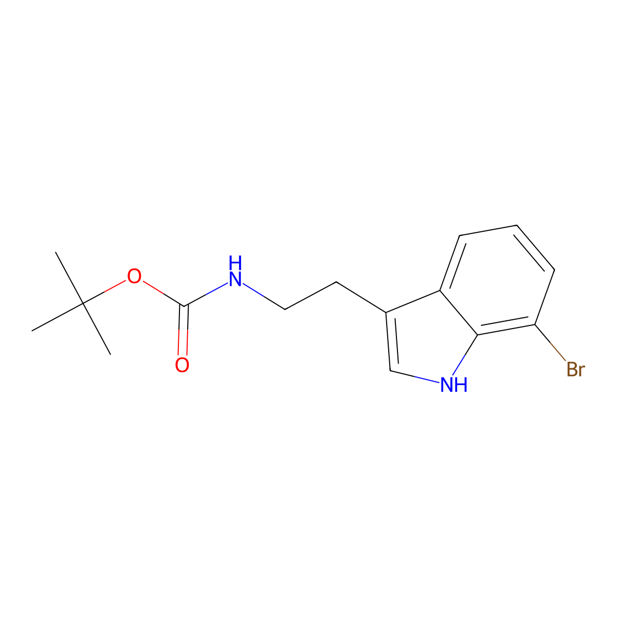 tert-butyl N-[2-(7-bromo-1H-indol-3-yl)ethyl]carbamate molecular structure, CAS 2145885-94-3