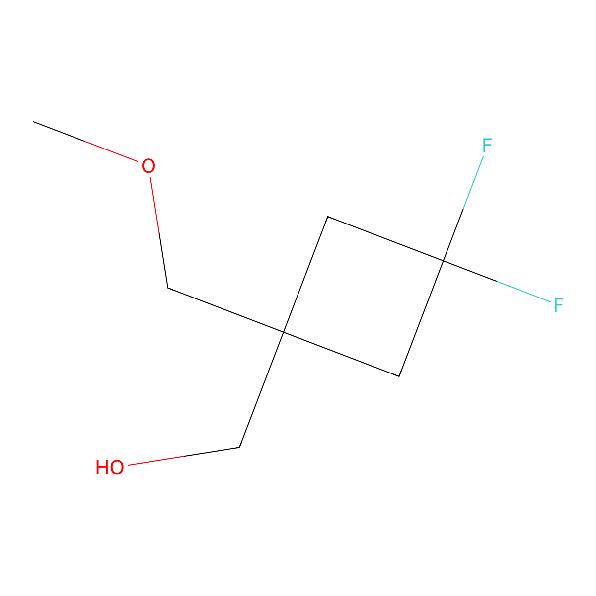 [3,3-Difluoro-1-(methoxymethyl)cyclobutyl]methanol molecular structure, CAS 2145926-13-0