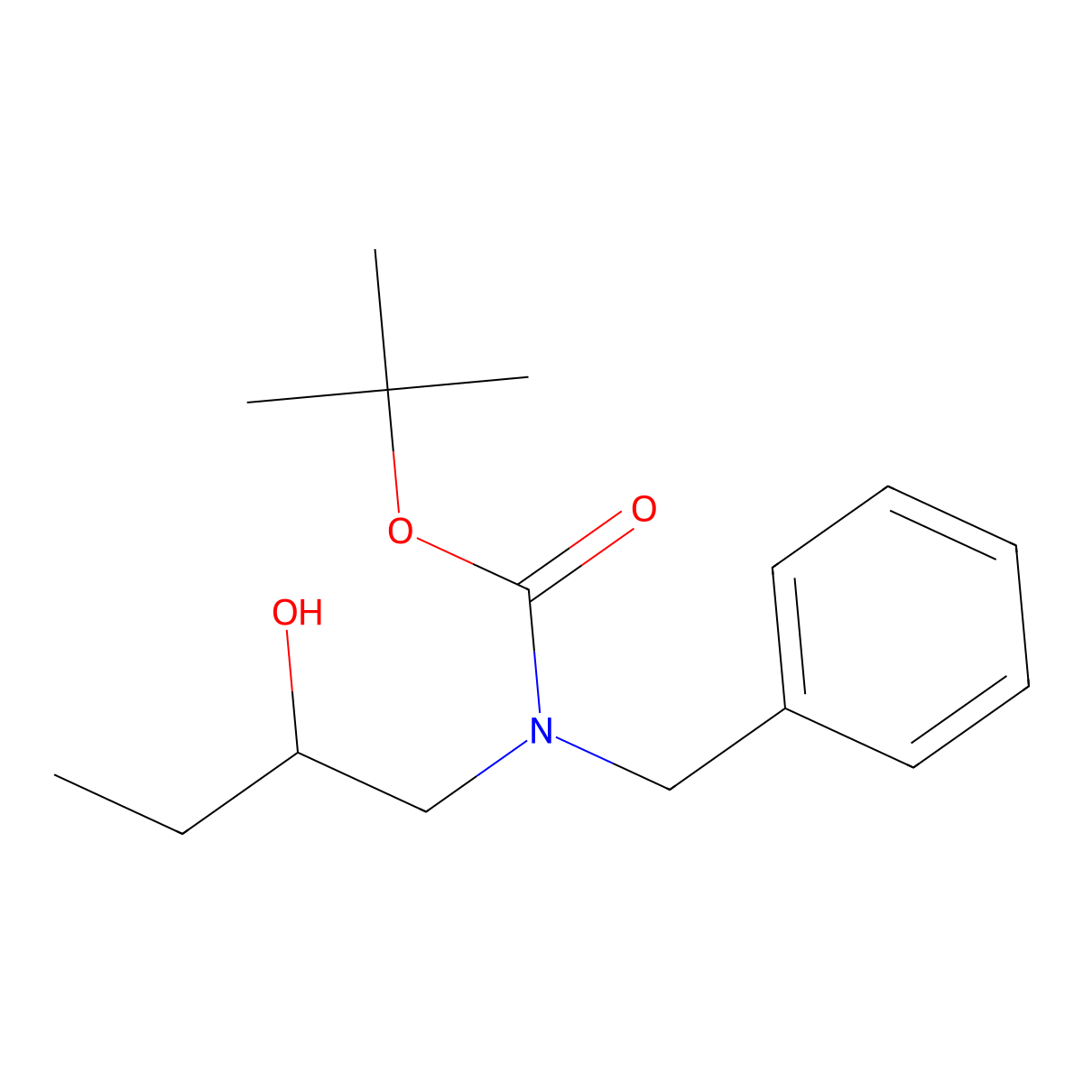 tert-butyl N-benzyl-N-(2-hydroxybutyl)carbamate molecular structure, CAS 2145928-44-3