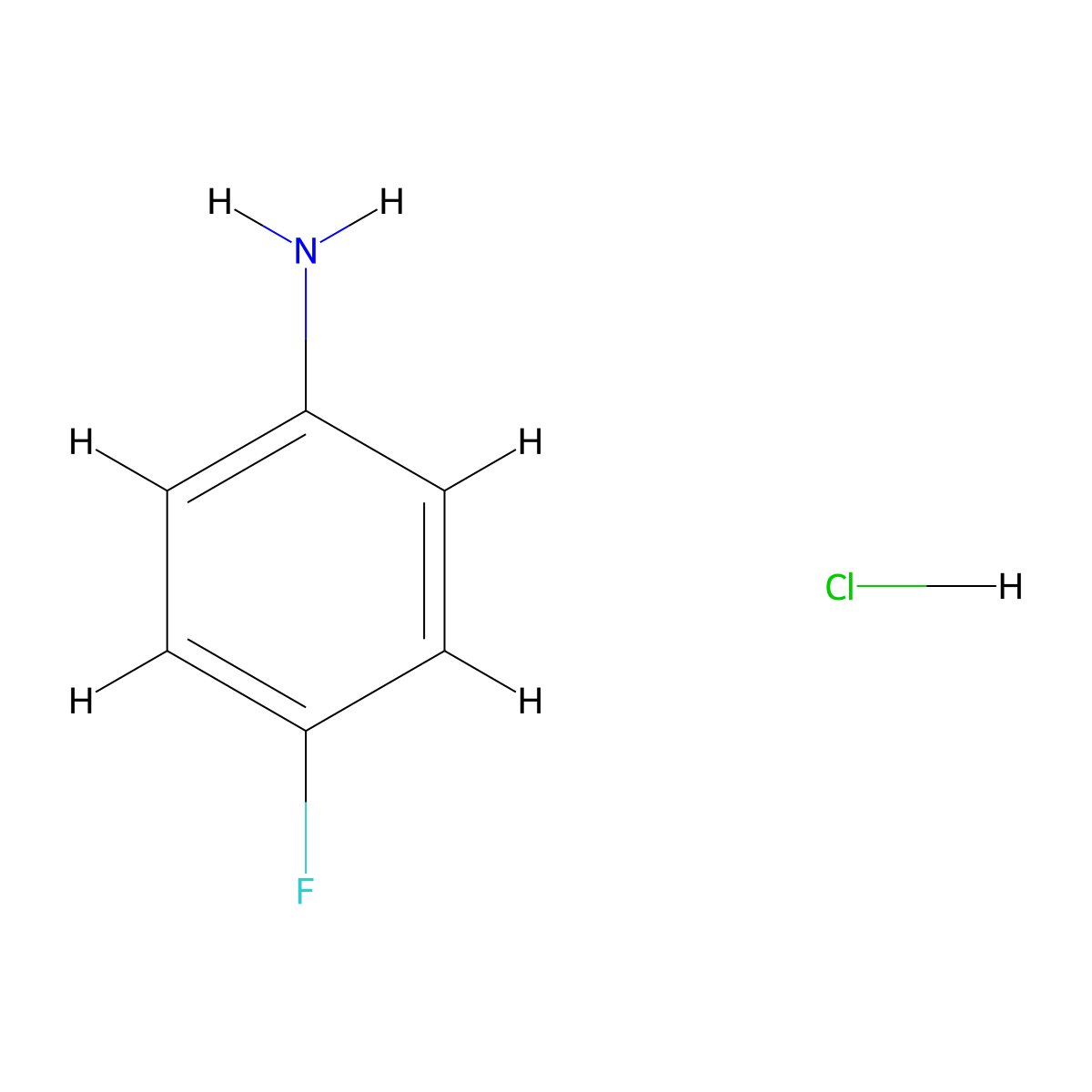 Benzenamine, 4-fluoro-, hydrochloride (1:1) molecular structure, CAS 2146-07-8