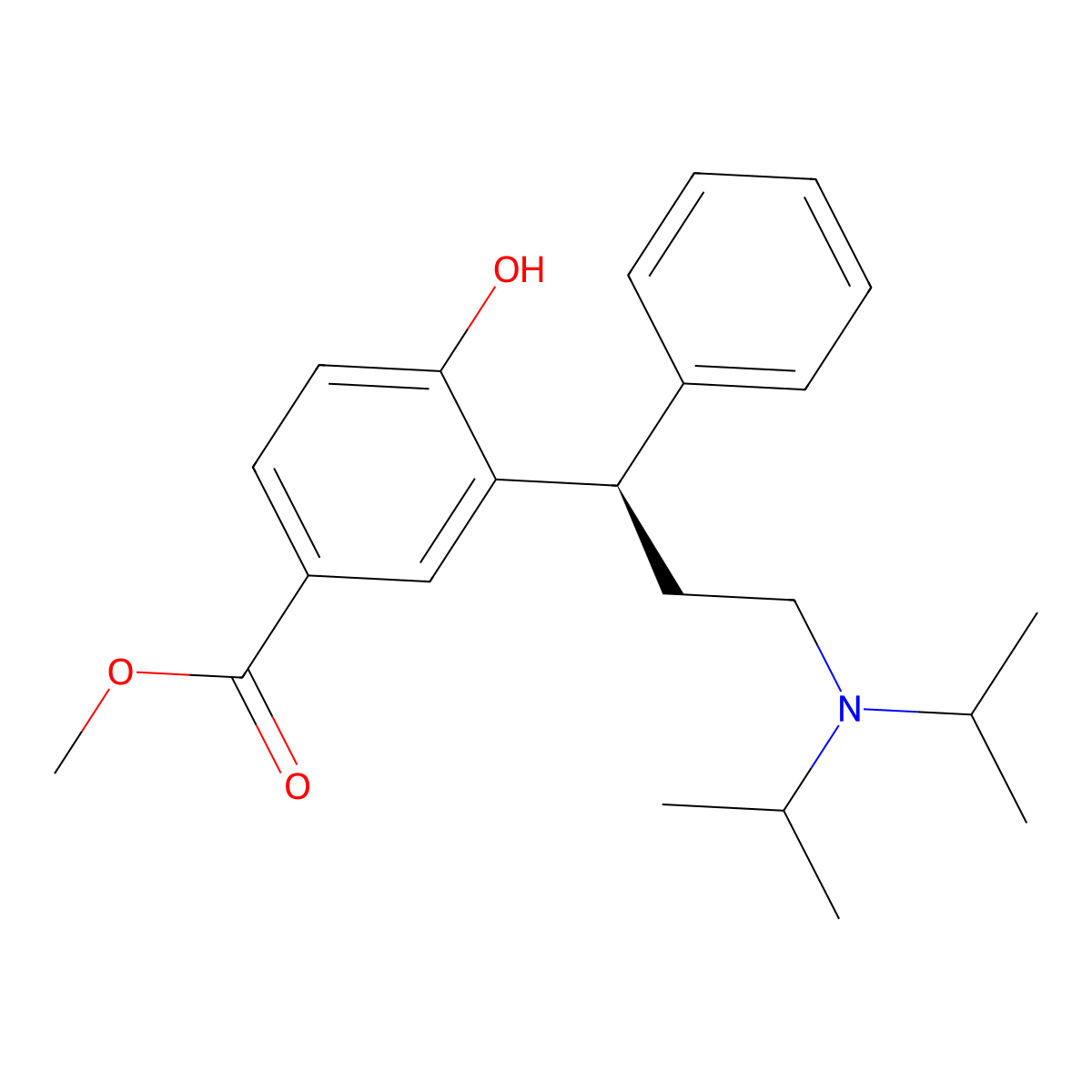 3-[(1R)-3-[bis(1-methylethyl)amino]-1-phenylpropyl]-4-hydroxy-Benzoic acid methyl ester molecular structure, CAS 214601-17-9