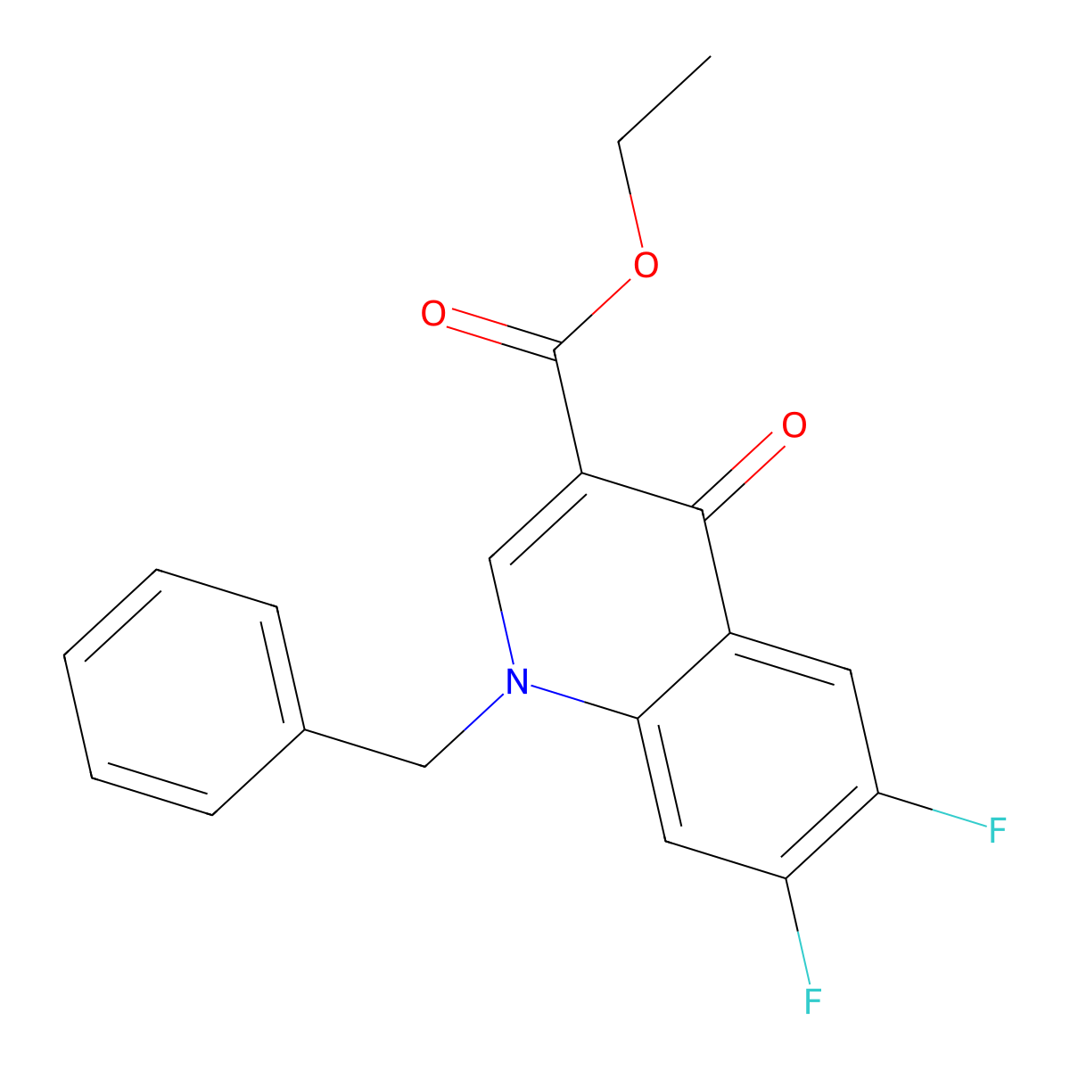 Ethyl 1-benzyl-6,7-difluoro-4-oxo-1,4-dihydroquinoline-3-carboxylate molecular structure, CAS 214602-13-8