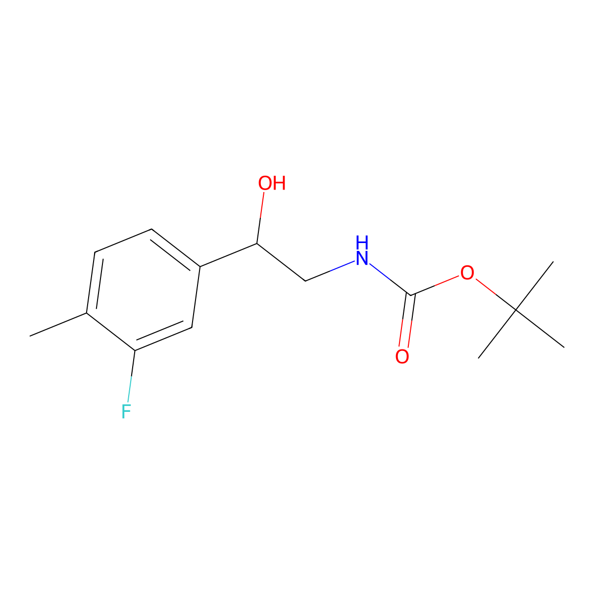 tert-butyl N-[2-(3-fluoro-4-methylphenyl)-2-hydroxyethyl]carbamate molecular structure, CAS 2146075-18-3