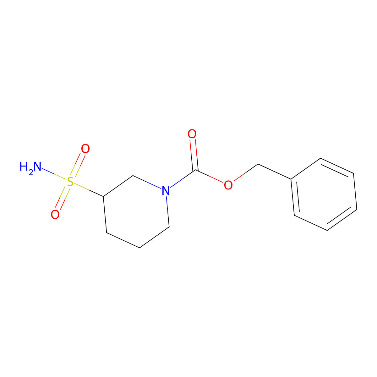 Benzyl 3-sulfamoylpiperidine-1-carboxylate molecular structure, CAS 2146077-43-0