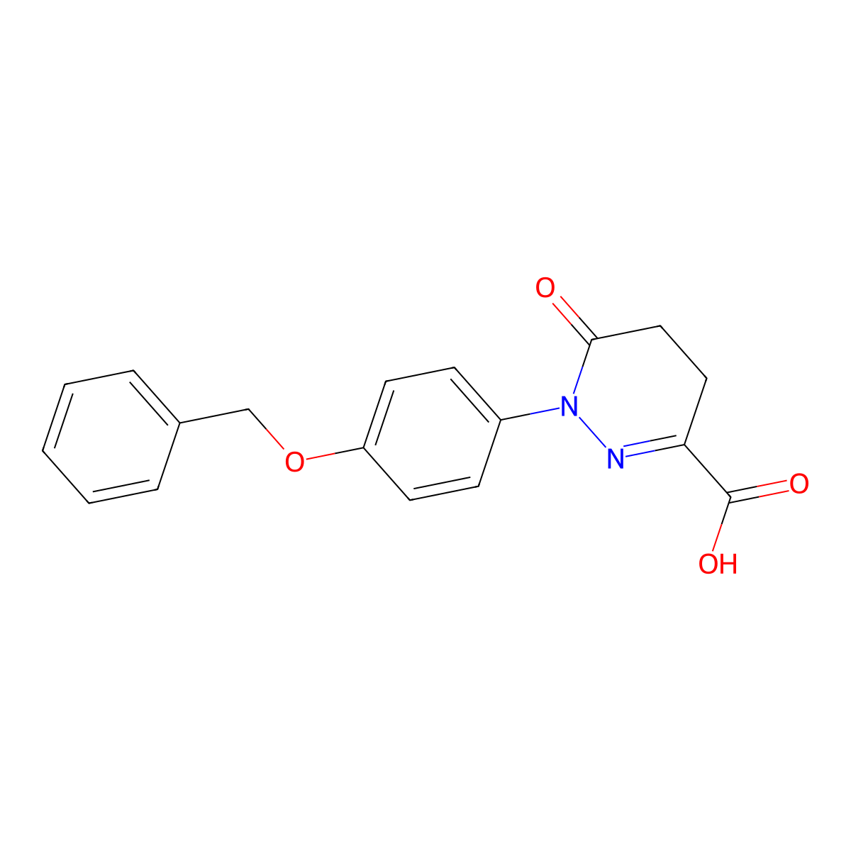 1-[4-(Benzyloxy)phenyl]-6-oxo-1,4,5,6-tetrahydropyridazine-3-carboxylic acid molecular structure, CAS 2146079-62-9