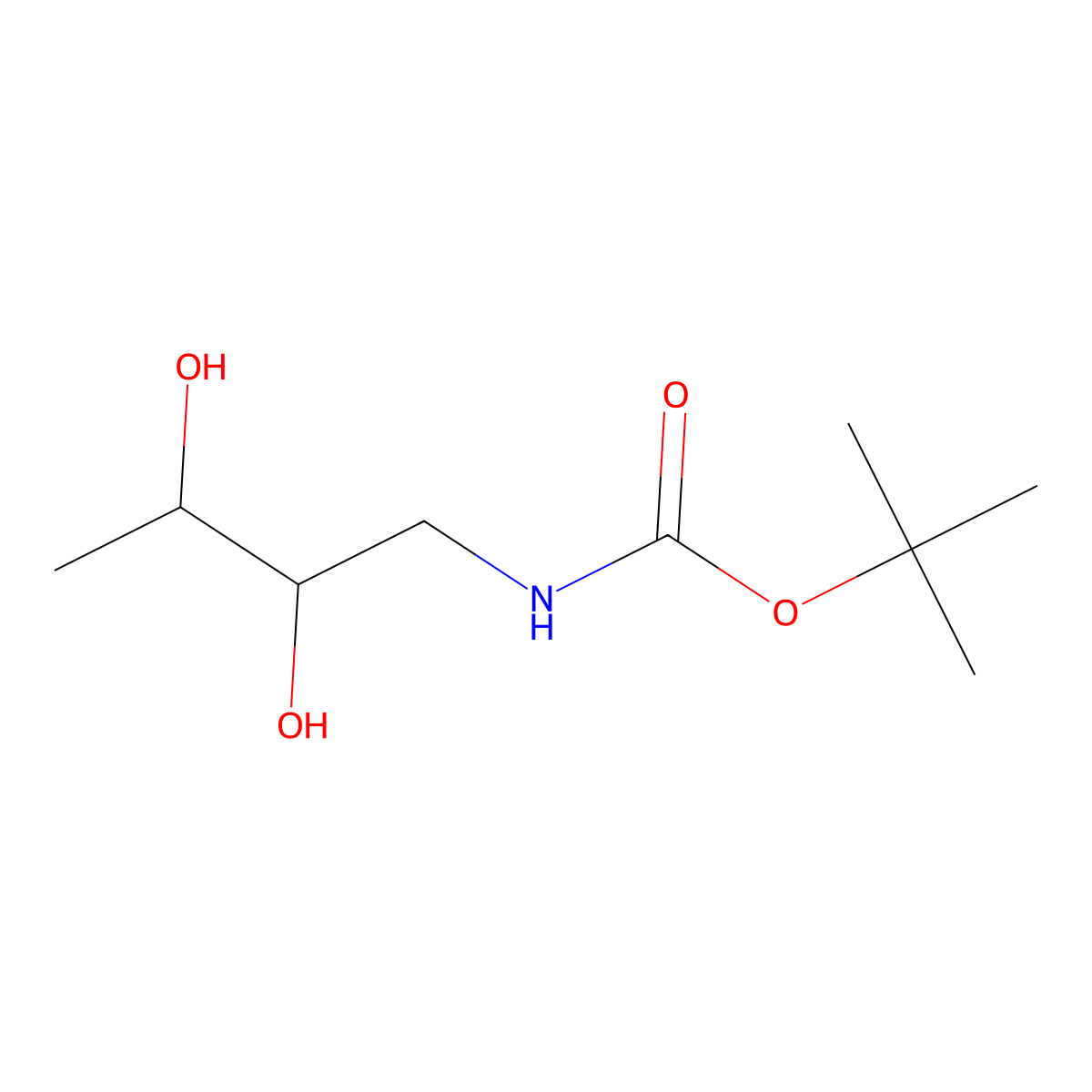 tert-butyl N-(2,3-dihydroxybutyl)carbamate molecular structure, CAS 2146084-29-7