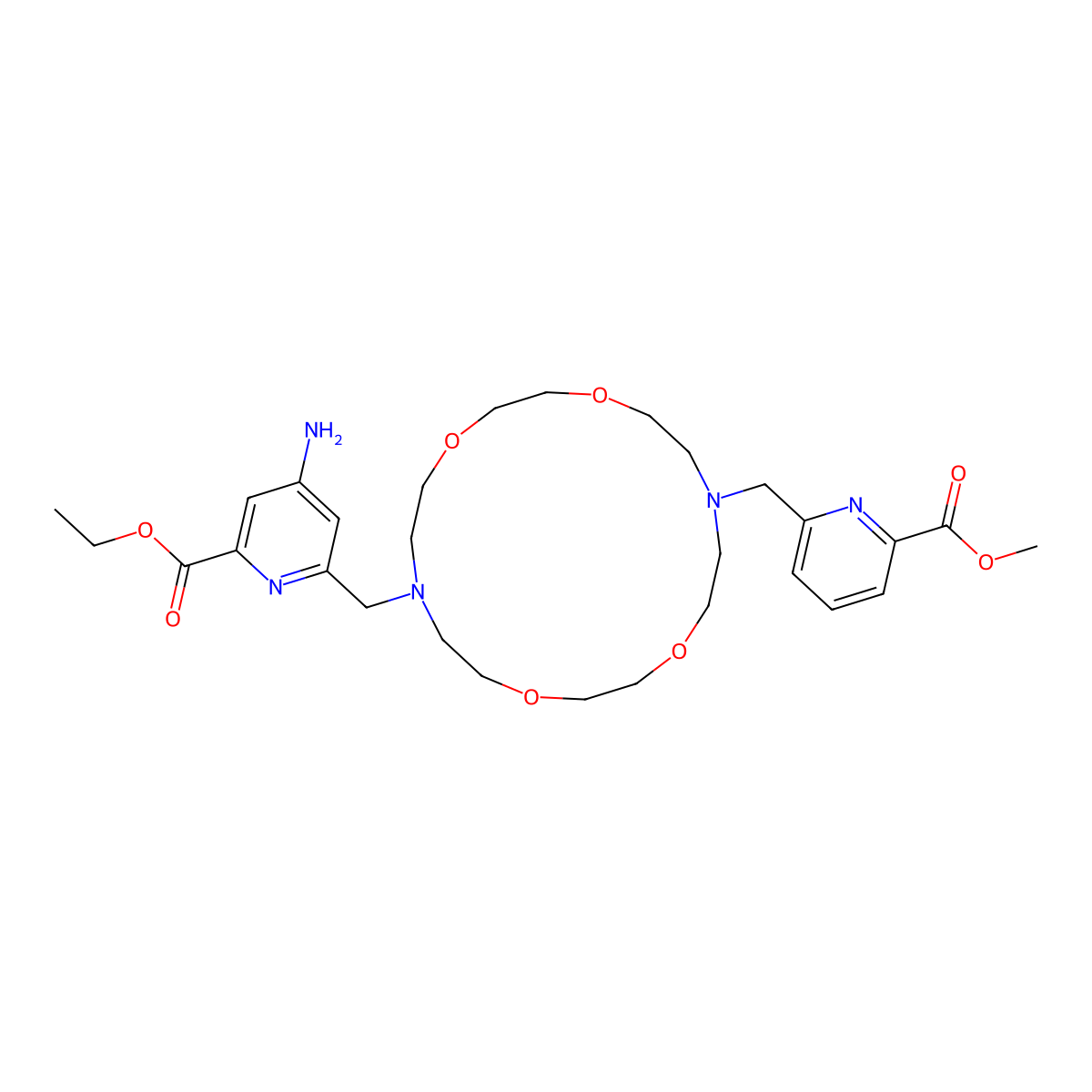 Macropa-NH2 diester molecular structure, CAS 2146091-22-5