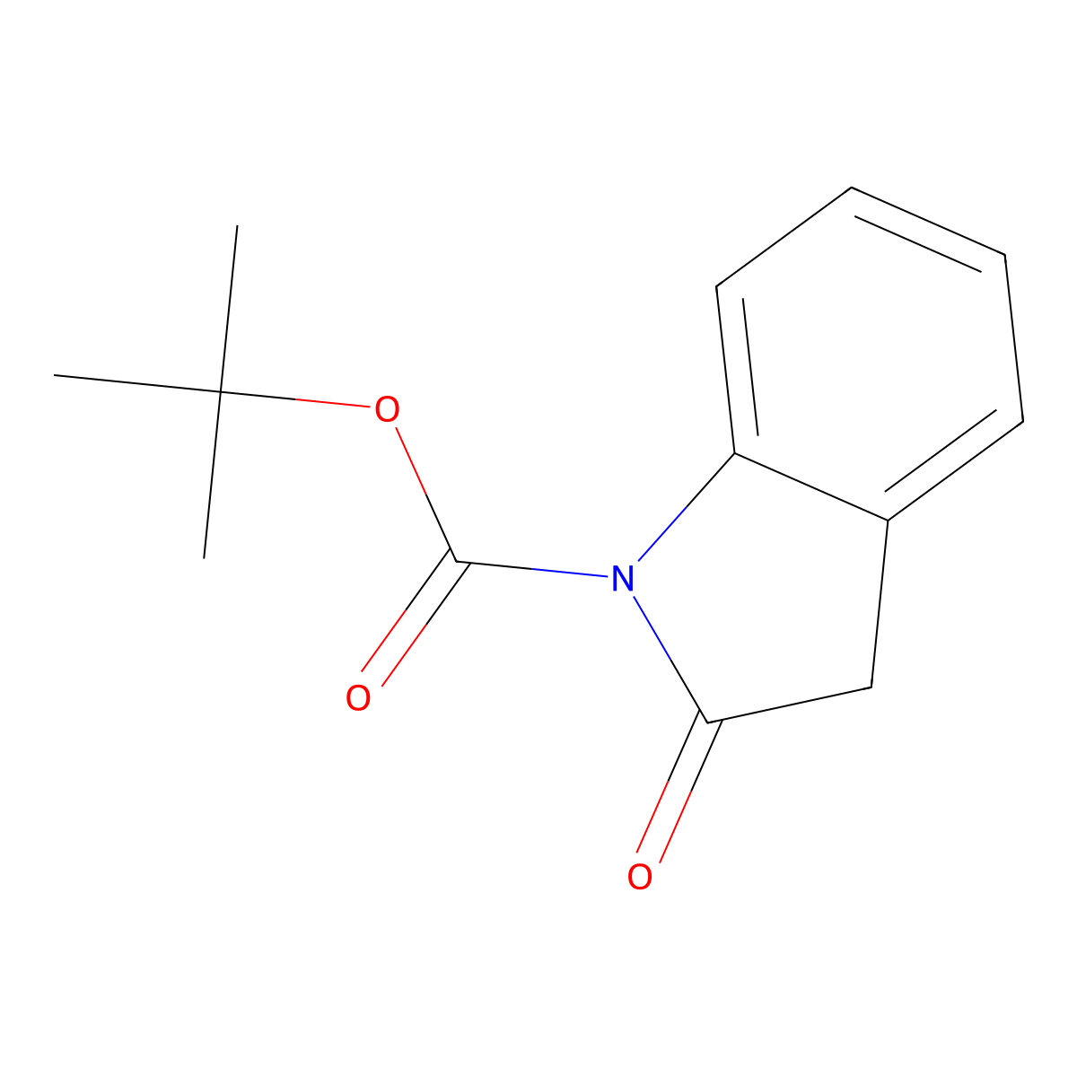 tert-Butyl 2-oxo-2,3-dihydro-1H-indole-1-carboxylate molecular structure, CAS 214610-10-3