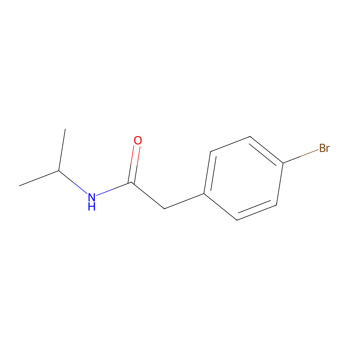 2-(4-bromophenyl)-N-(propan-2-yl)acetamide molecular structure, CAS 214614-50-3