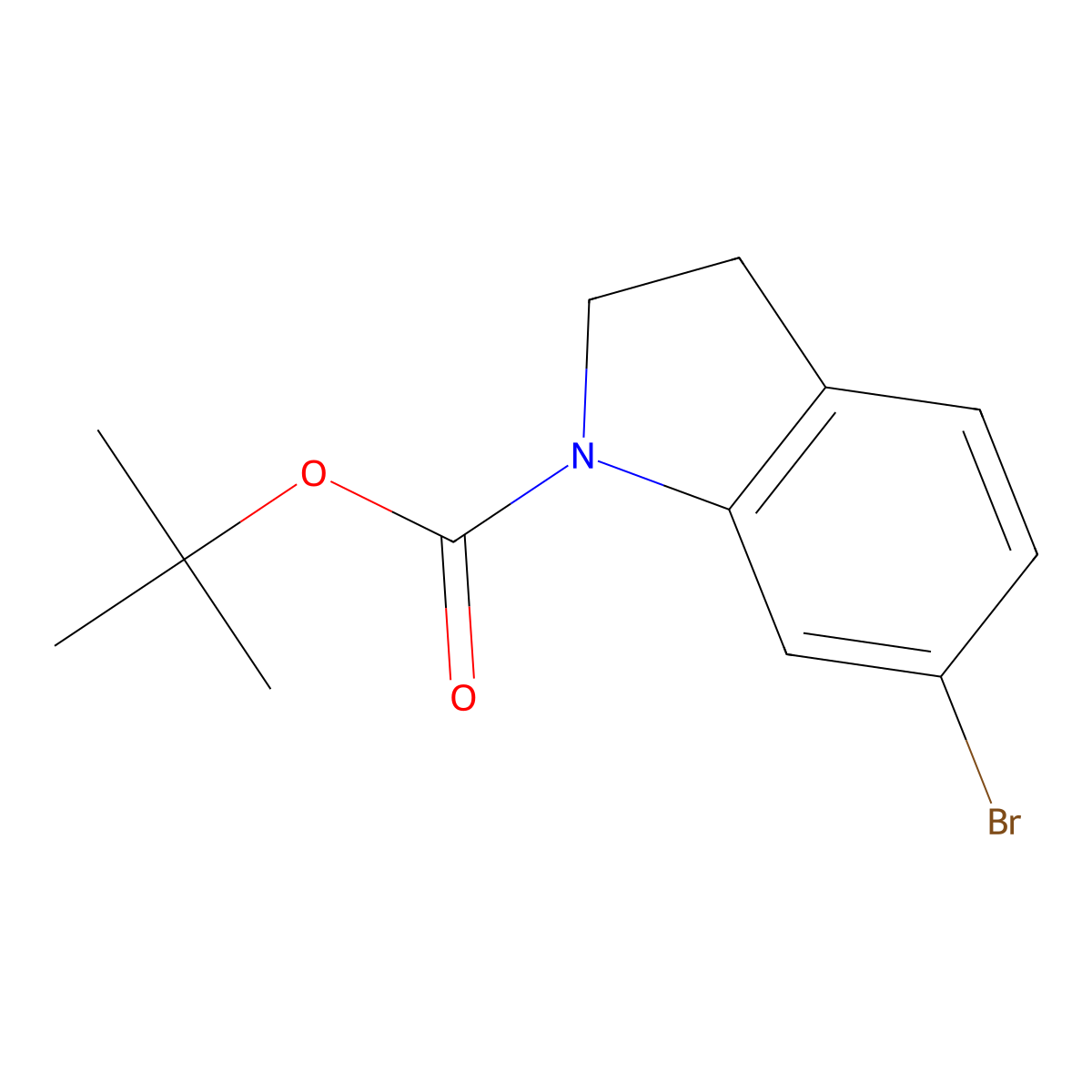 tert-Butyl 6-bromoindoline-1-carboxylate molecular structure, CAS 214614-97-8