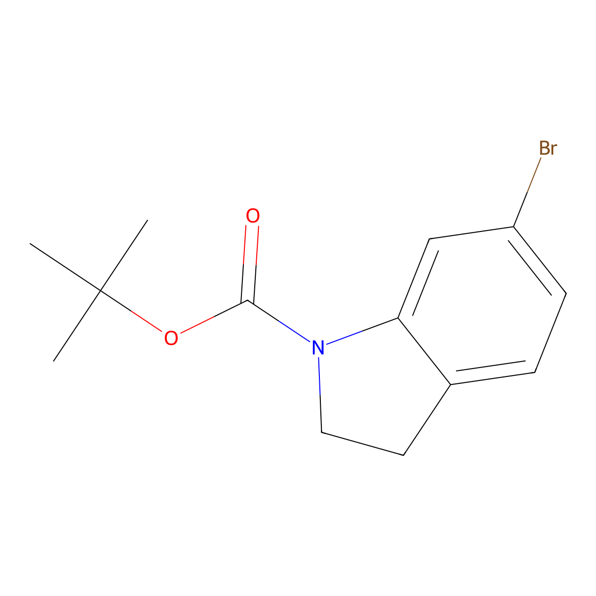 tert-Butyl 6-bromoindoline-1-carboxylate molecular structure, CAS 214614-97-8