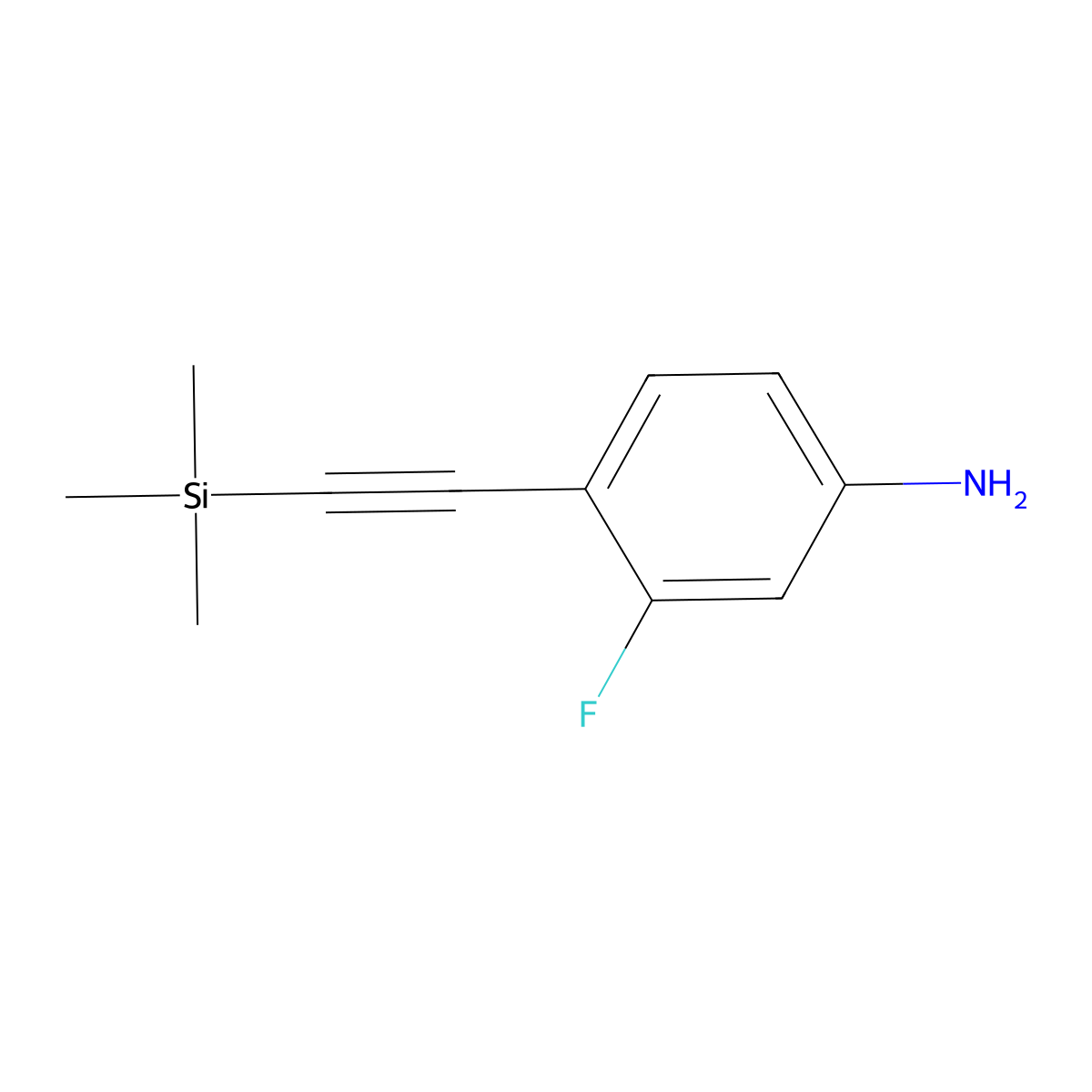 3-Fluoro-4-[(trimethylsilyl)ethynyl]aniline molecular structure, CAS 2146146-58-7