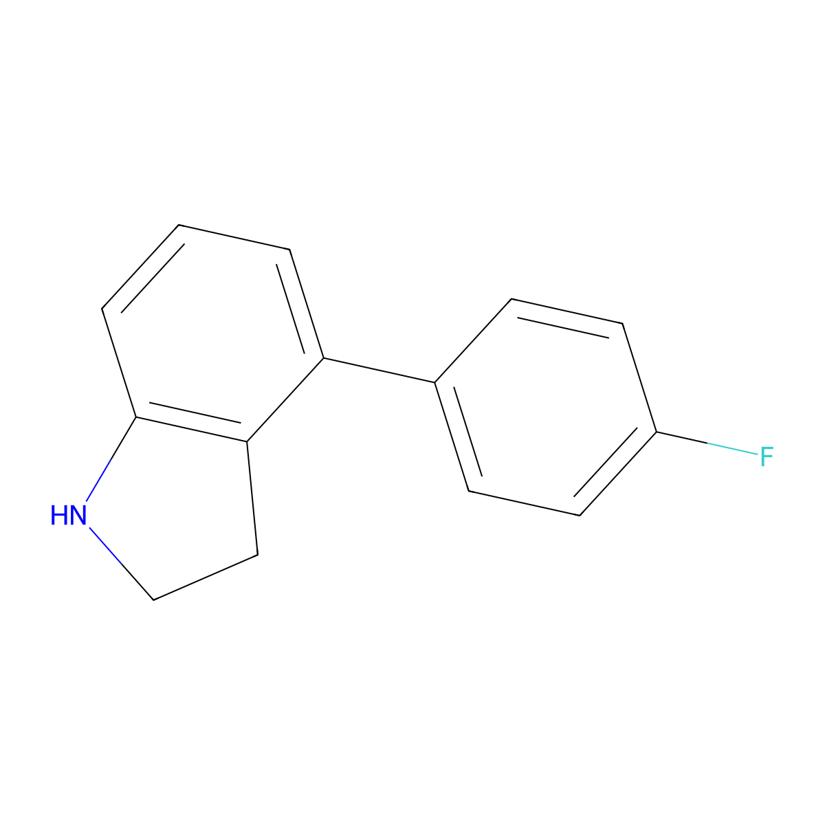 1h-Indole,4-(4-fluorophenyl)-2,3-dihydro- molecular structure, CAS 214615-12-0