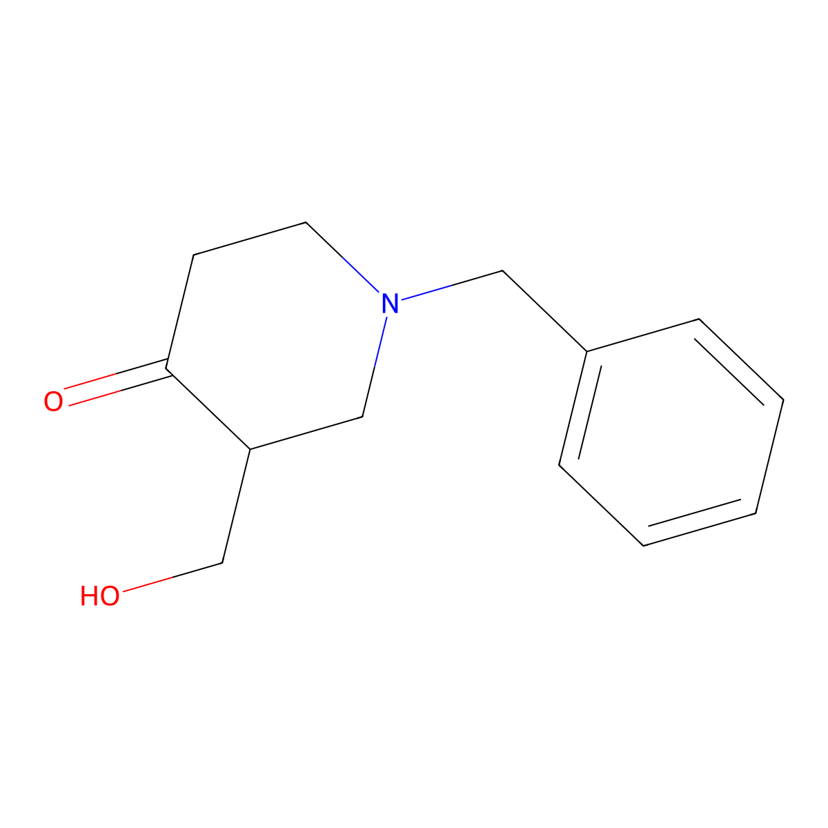 1-Benzyl-3-(hydroxymethyl)piperidin-4-one molecular structure, CAS 214615-87-9
