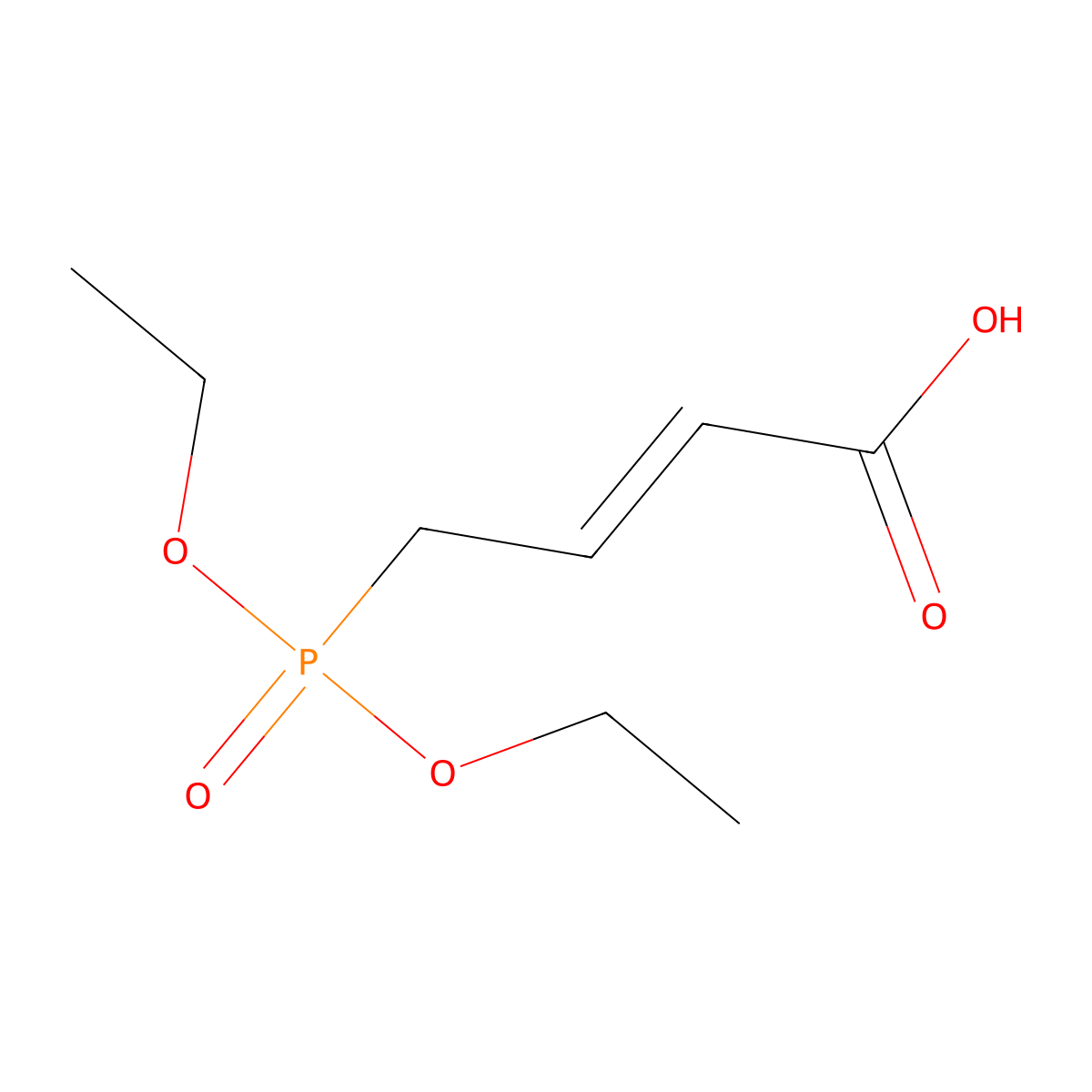 2-Butenoic acid, 4-(diethoxyphosphinyl)- molecular structure, CAS 214619-83-7