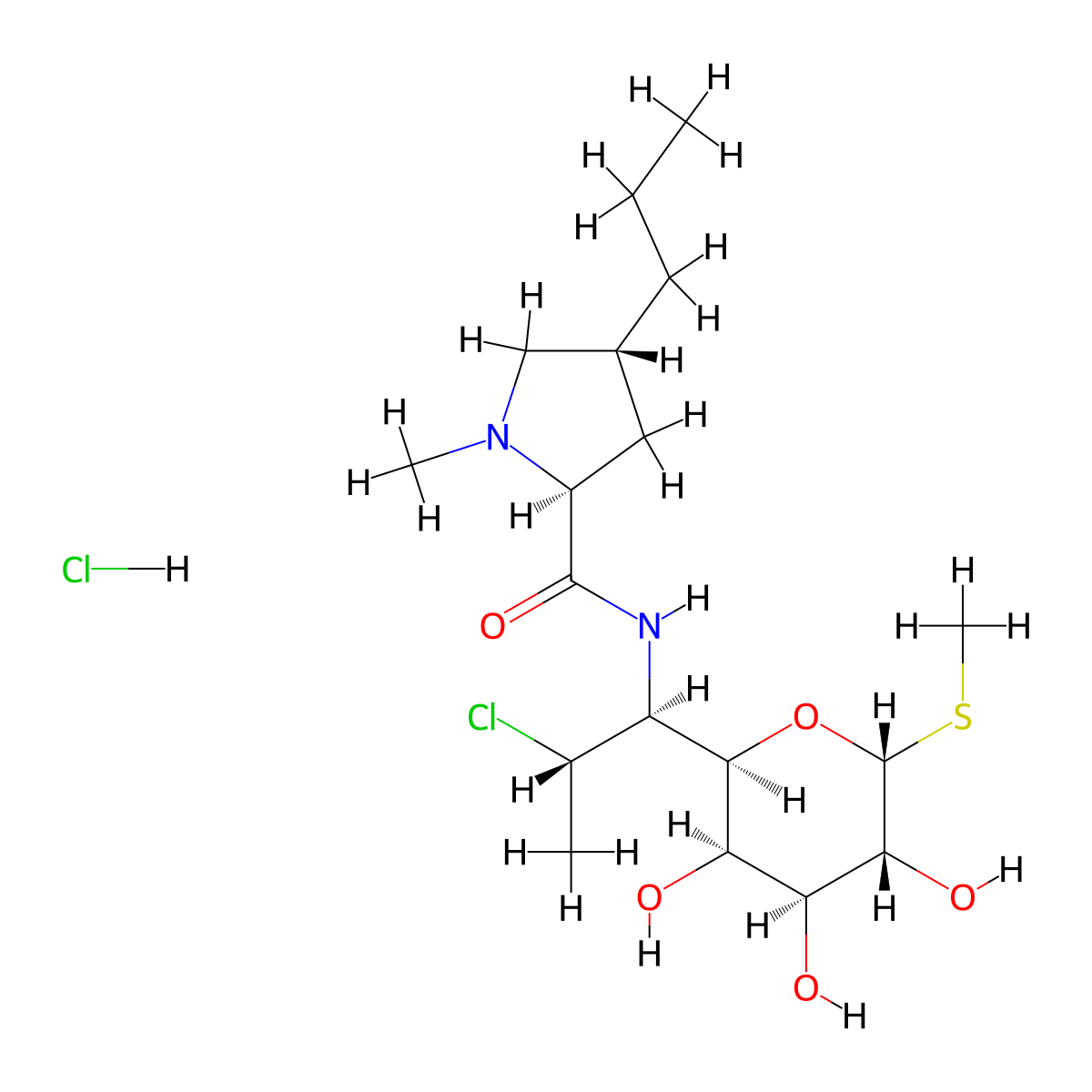 Clindamycin Hydrochloride molecular structure, CAS 21462-39-5