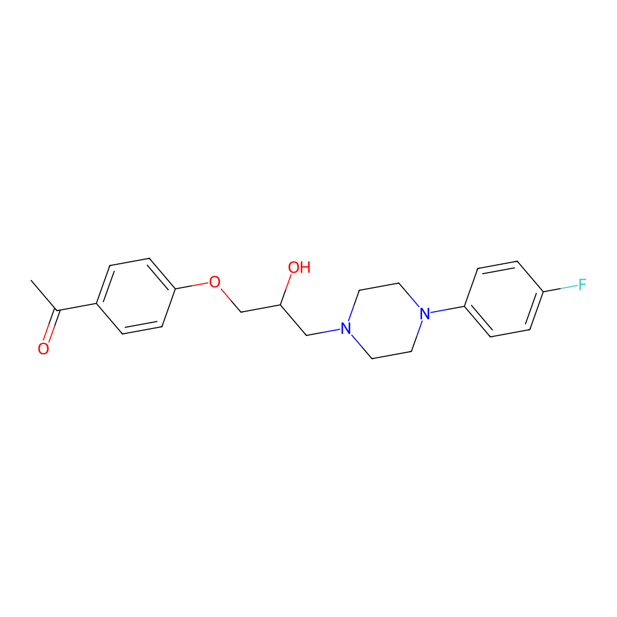1-(4-{3-[4-(4-Fluorophenyl)piperazin-1-yl]-2-hydroxypropoxy}phenyl)ethanone molecular structure, CAS 214627-82-4