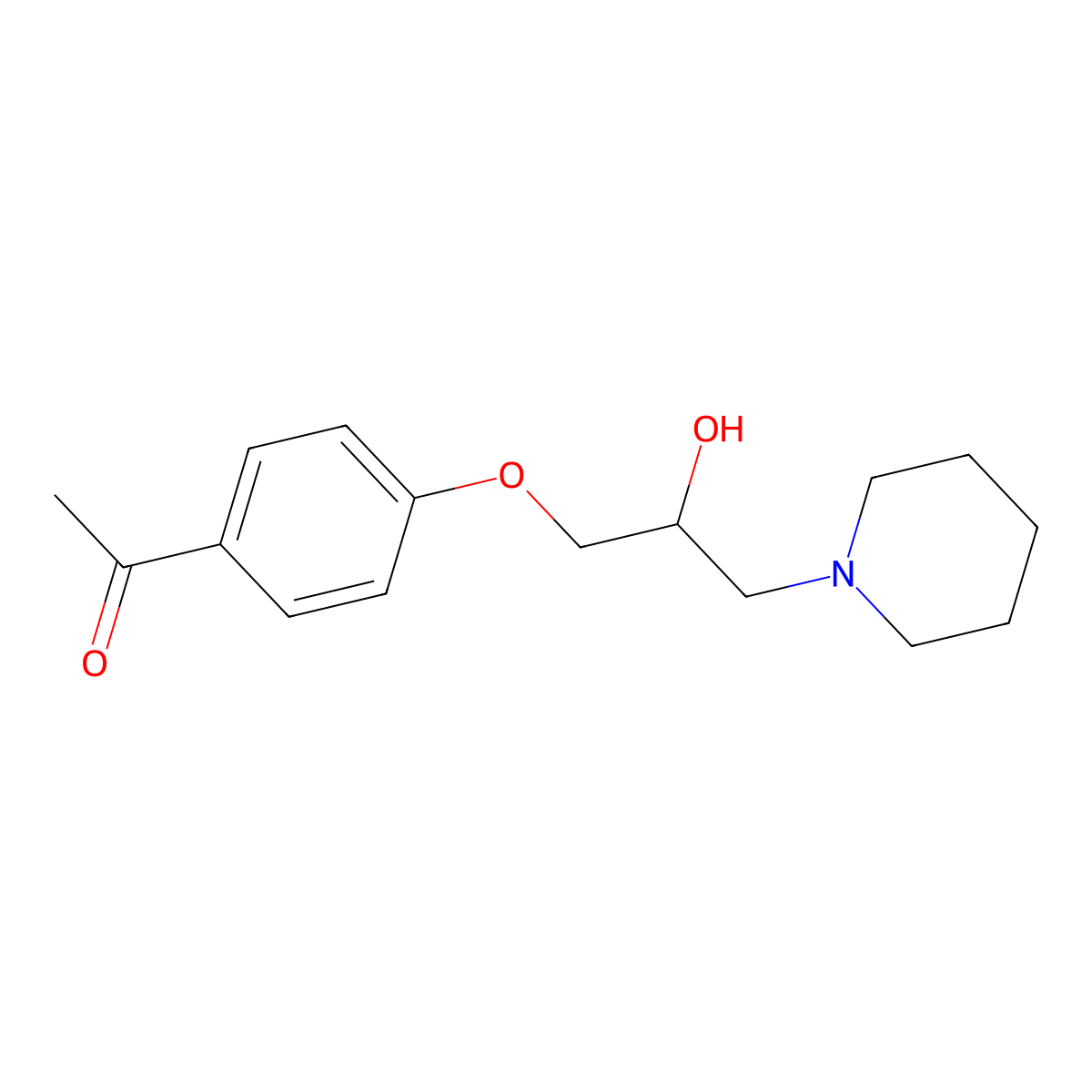 1-[4-(2-Hydroxy-3-piperidin-1-ylpropoxy)phenyl]ethanone molecular structure, CAS 214627-88-0