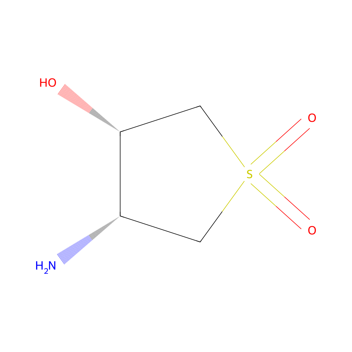Thiophene-3-ol, 4-aminotetrahydro-, 1,1-dioxide, (3S,4R)- molecular structure, CAS 214629-32-0