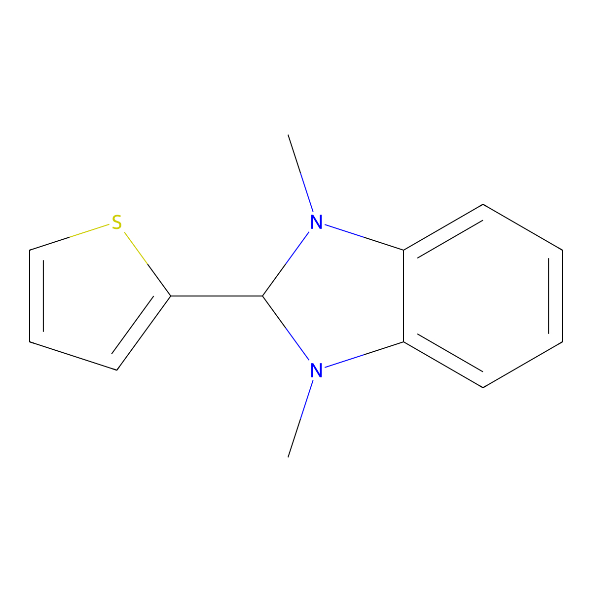 1,3-dimethyl-2-thiophen-2-yl-2H-benzimidazole molecular structure, CAS 214629-84-2