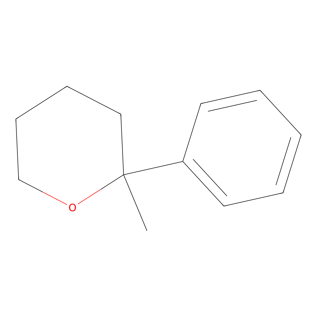 2-Methyl-2-phenyltetrahydro-2H-pyran molecular structure, CAS 21463-98-9