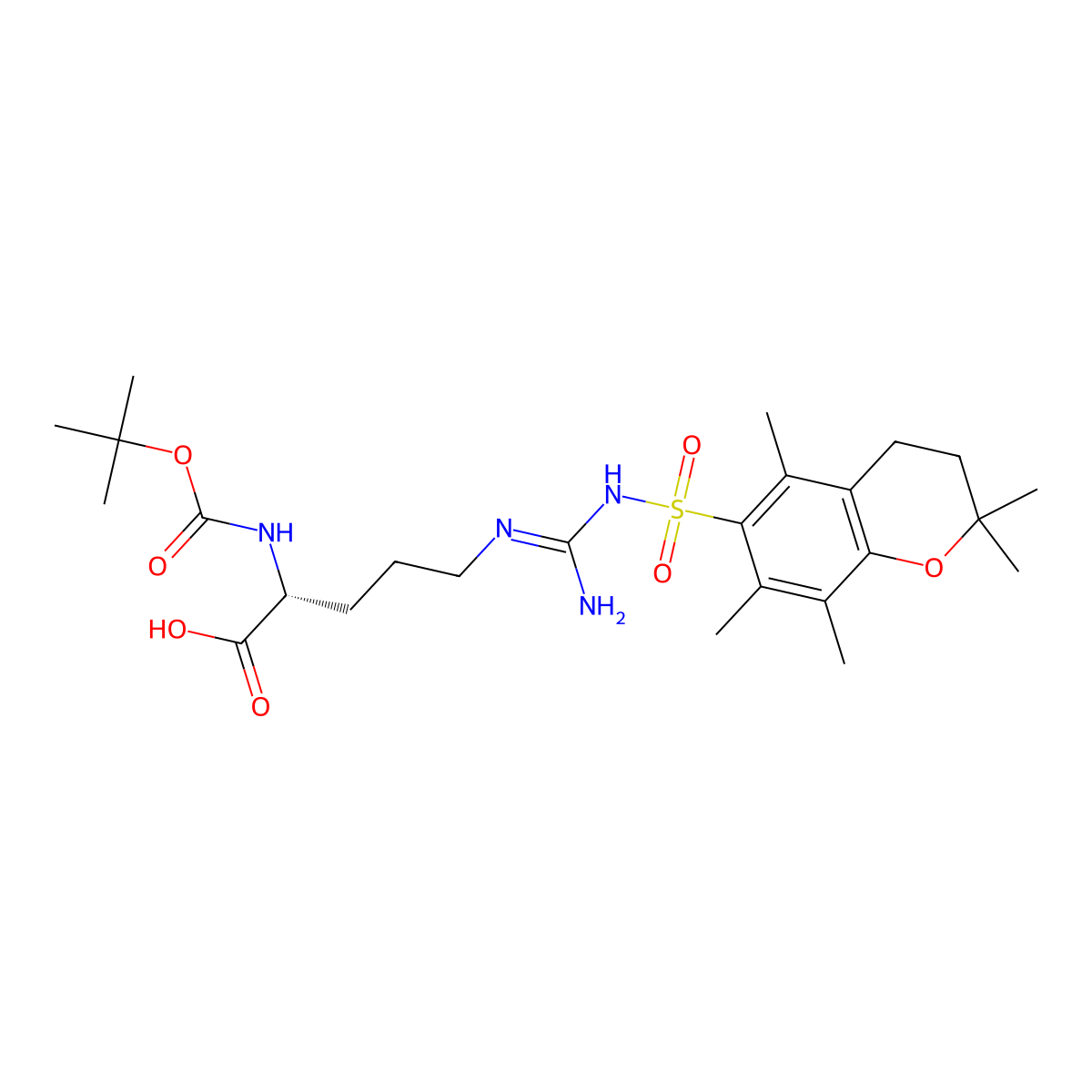 Boc-D-Arg(Pmc)-OH molecular structure, CAS 214630-02-1