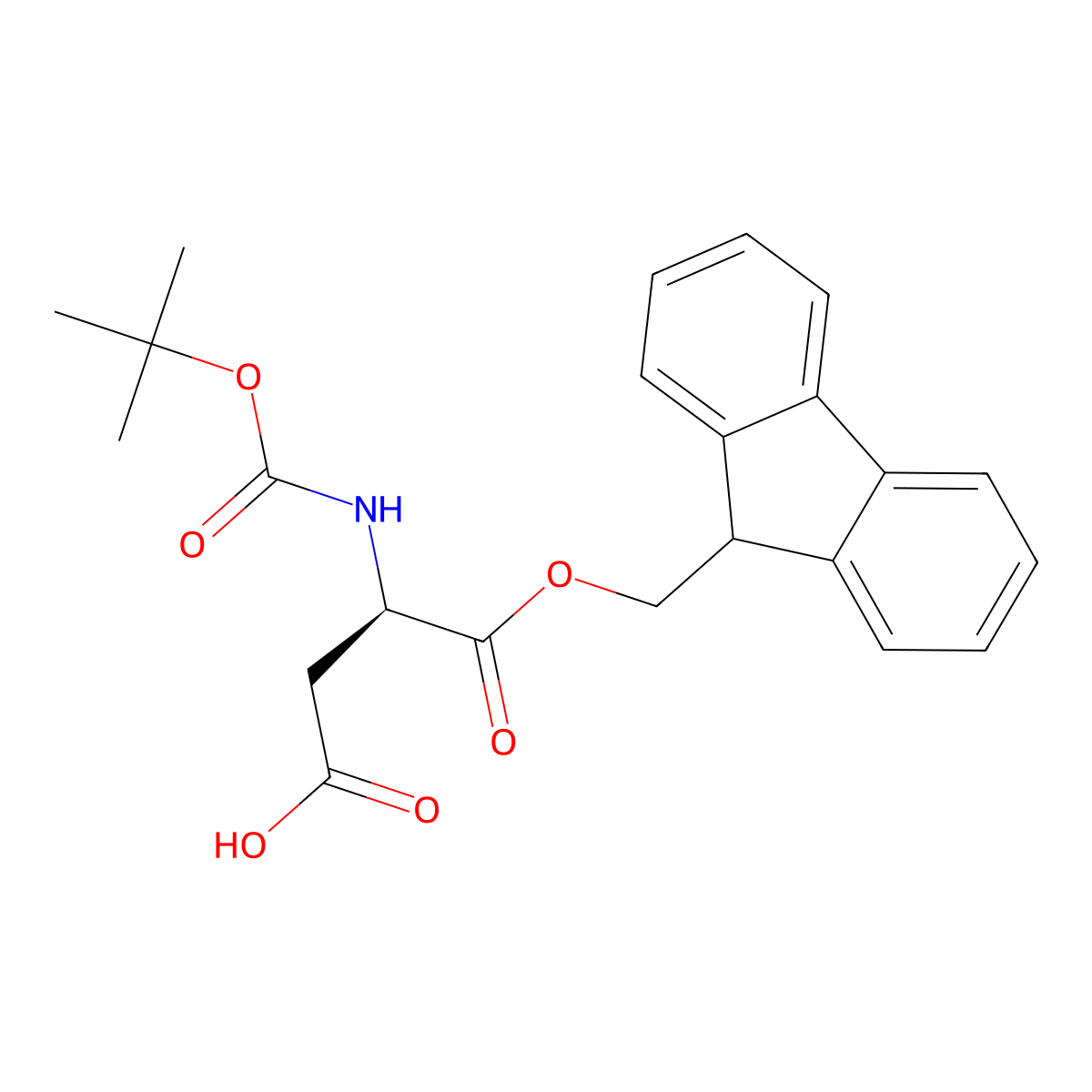 Boc-D-Asp-OFm molecular structure, CAS 214630-04-3