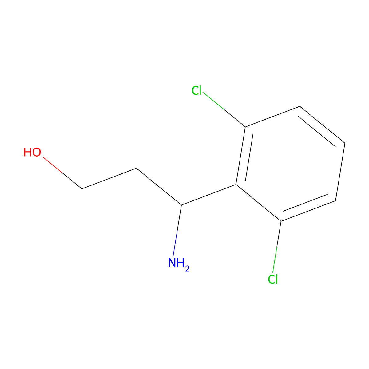 3-Amino-3-(2,6-dichlorophenyl)propan-1-ol molecular structure, CAS 21464-49-3