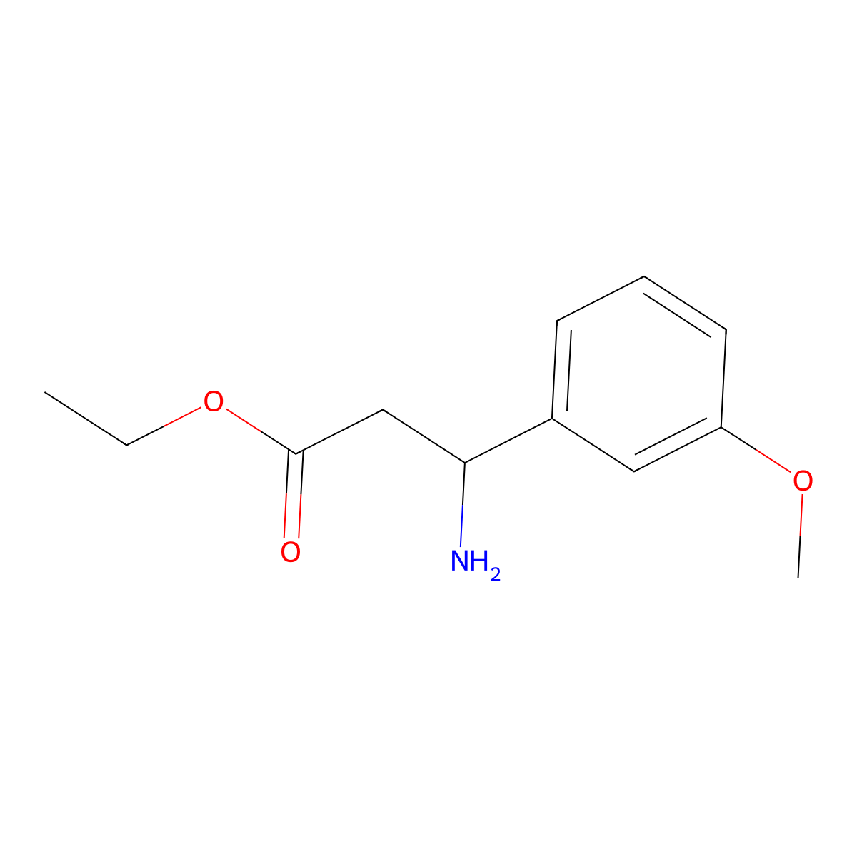Ethyl 3-amino-3-(3-methoxyphenyl)propanoate molecular structure, CAS 21464-54-0