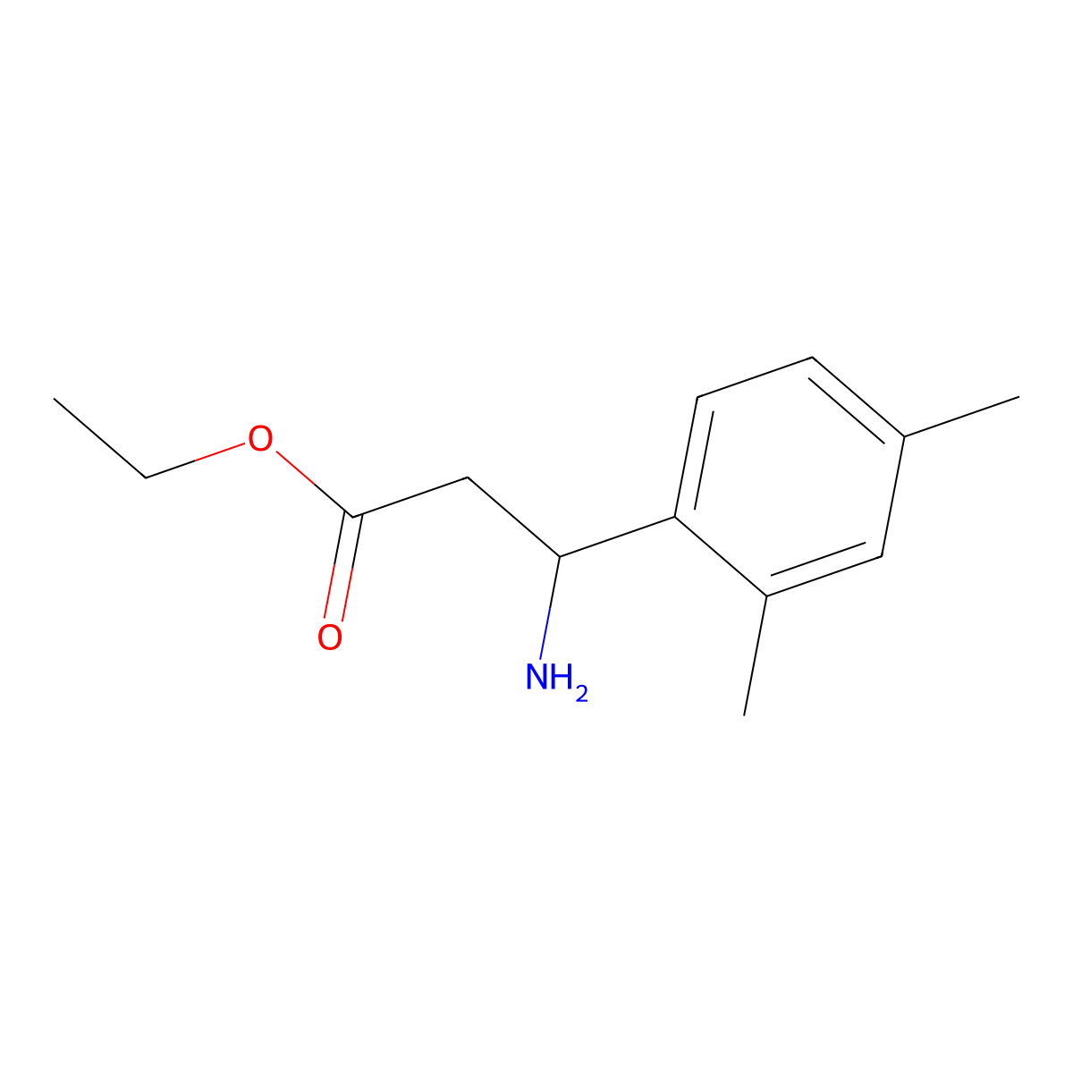 Ethyl 3-amino-3-(2,4-dimethylphenyl)propanoate molecular structure, CAS 21464-56-2