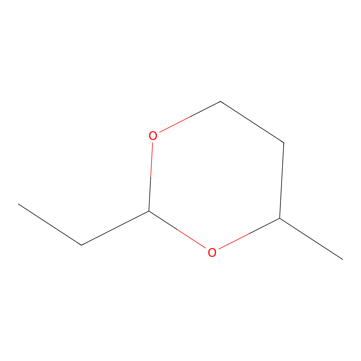 1,3-Dioxane, 2-ethyl-4-methyl- molecular structure, CAS 21464-76-6