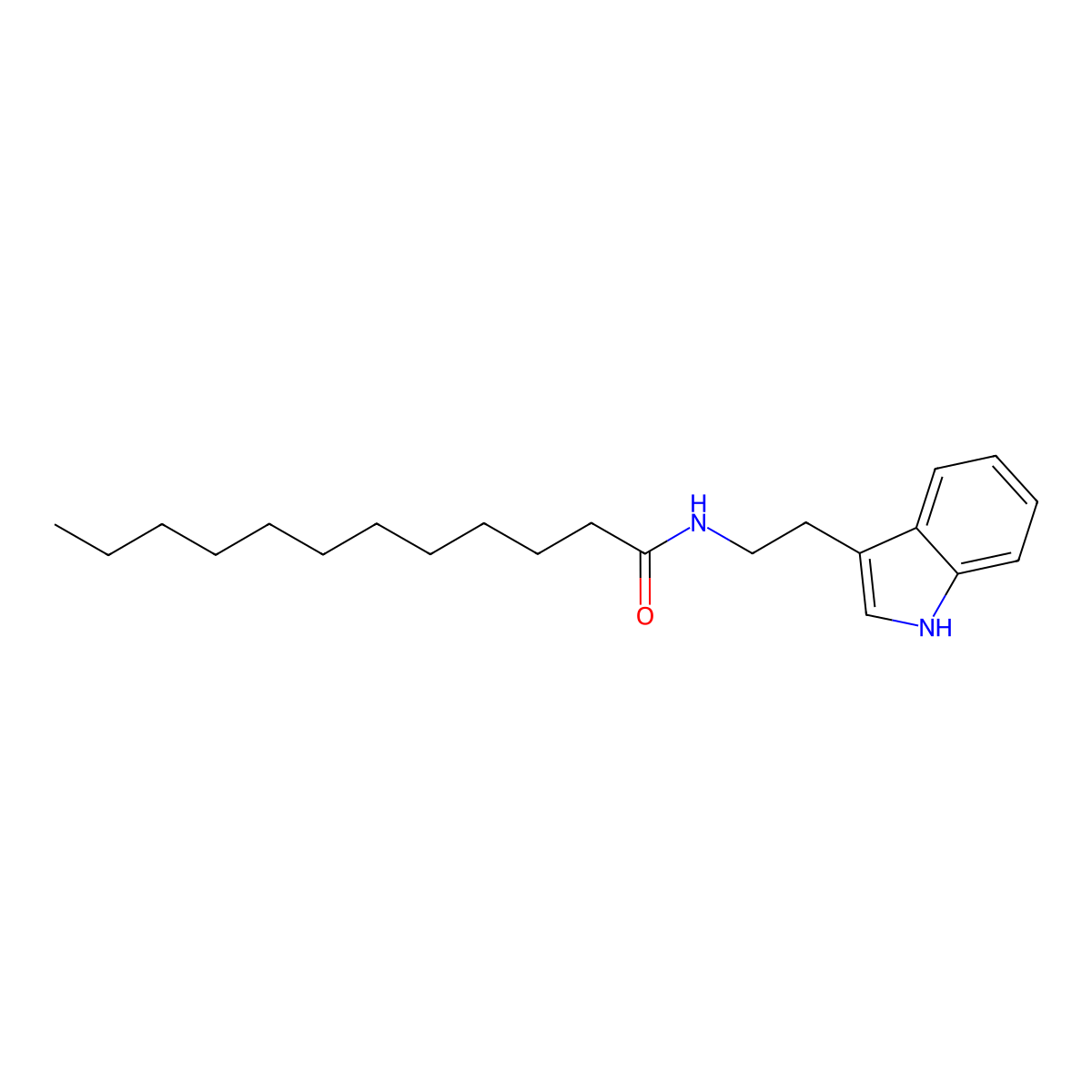 N-[2-(1H-Indol-3-yl)ethyl]dodecanamide molecular structure, CAS 21469-18-1