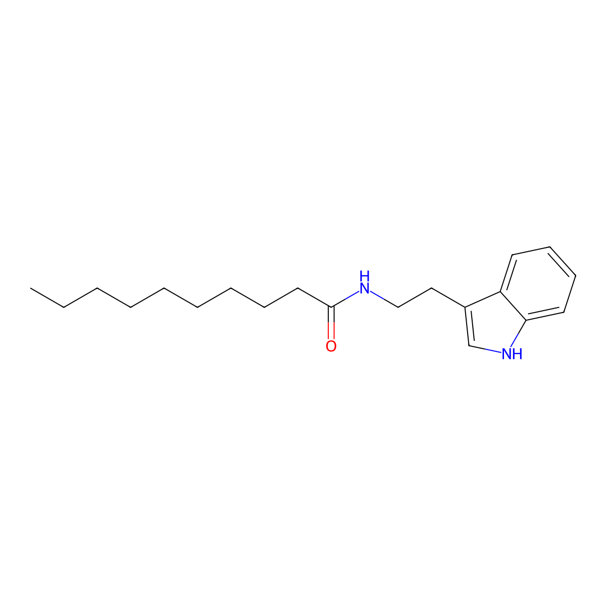N-[2-(1H-Indol-3-yl)ethyl]decanamide molecular structure, CAS 21469-20-5