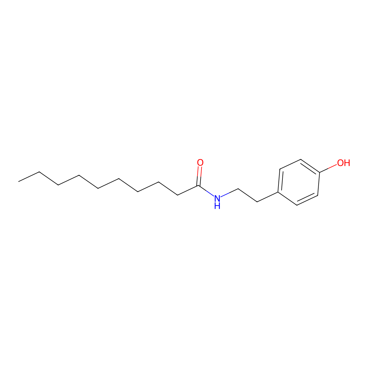 N-[2-(4-hydroxyphenyl)ethyl]decanamide molecular structure, CAS 21469-31-8