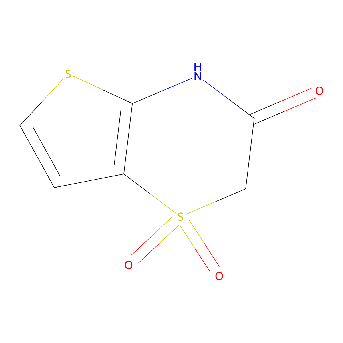 2H,3H,4H-1lambda6-thieno[3,2-b][1,4]thiazine-1,1,3-trione molecular structure, CAS 214692-07-6