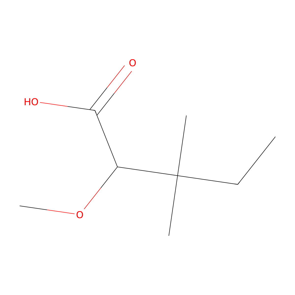 2-Methoxy-3,3-dimethylpentanoic acid molecular structure, CAS 214692-24-7
