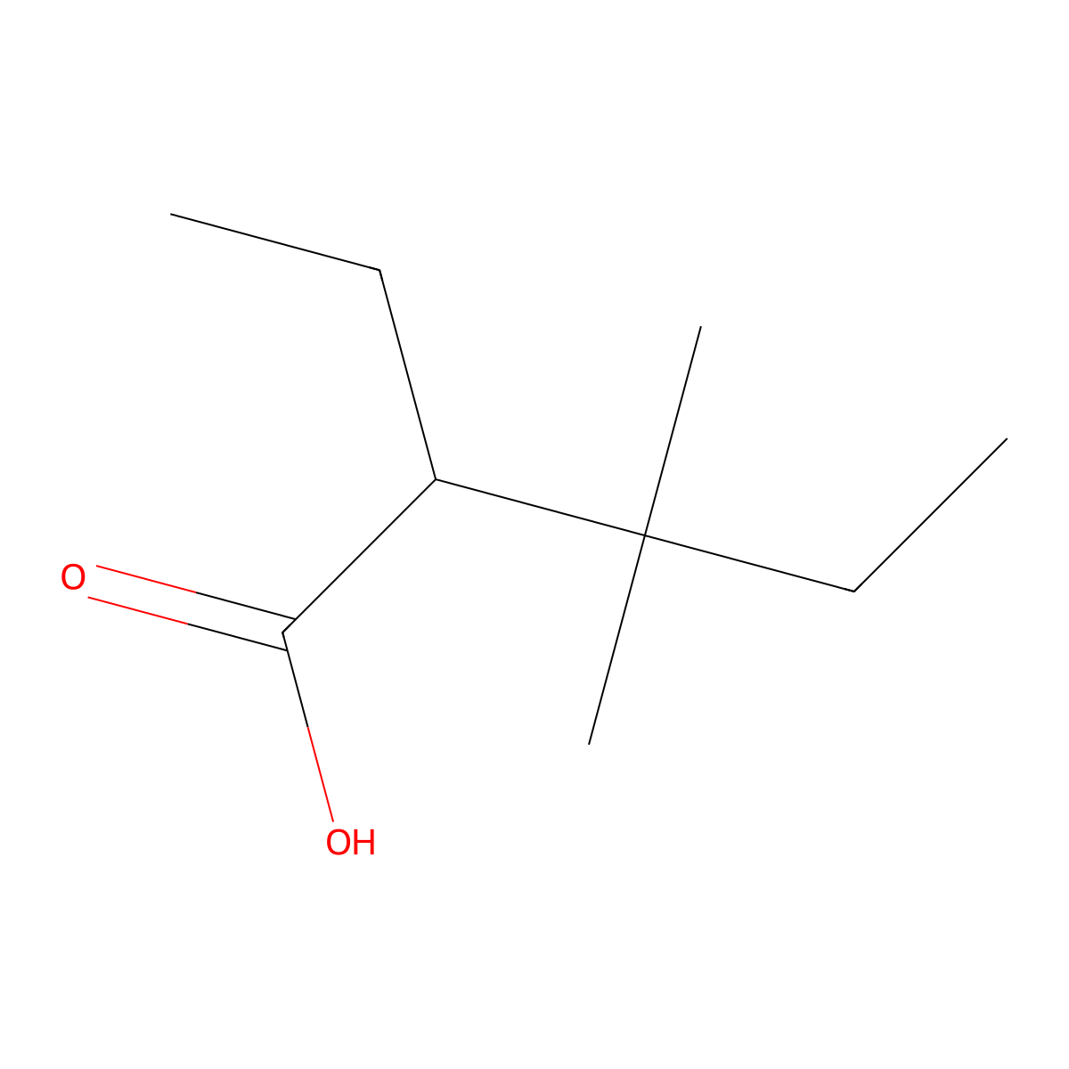 2-Ethyl-3,3-dimethylpentanoic acid molecular structure, CAS 214692-25-8