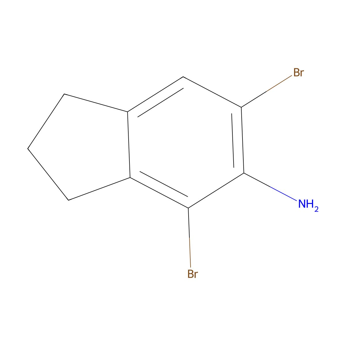 4,6-dibromo-2,3-dihydro-1H-inden-5-amine molecular structure, CAS 214697-92-4