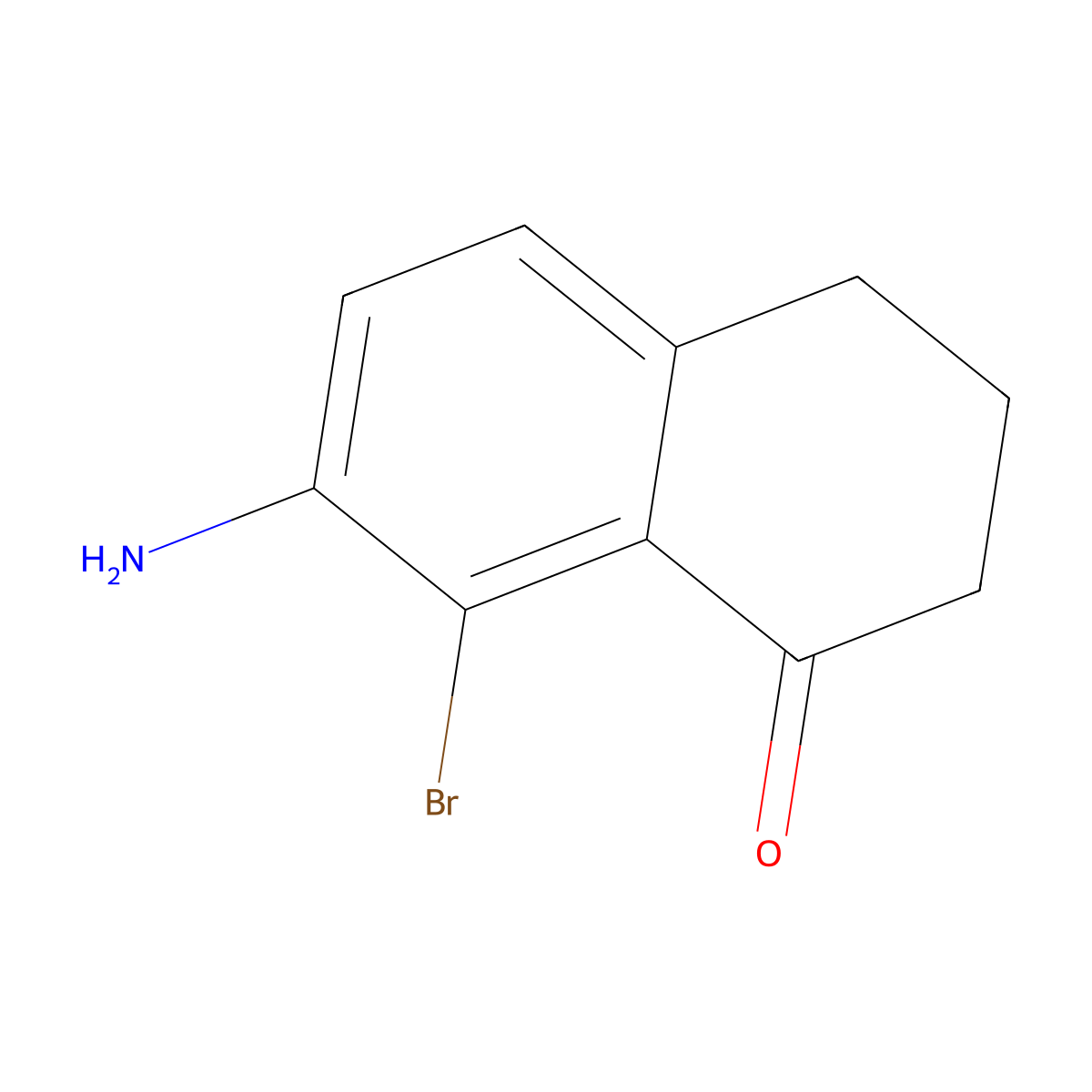 7-Amino-8-bromo-3,4-dihydronaphthalen-1(2H)-one molecular structure, CAS 214697-98-0