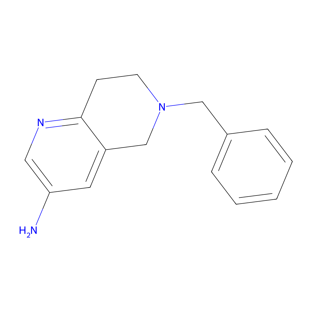 6-Benzyl-5,6,7,8-tetrahydro-1,6-naphthyridin-3-amine molecular structure, CAS 214699-26-0