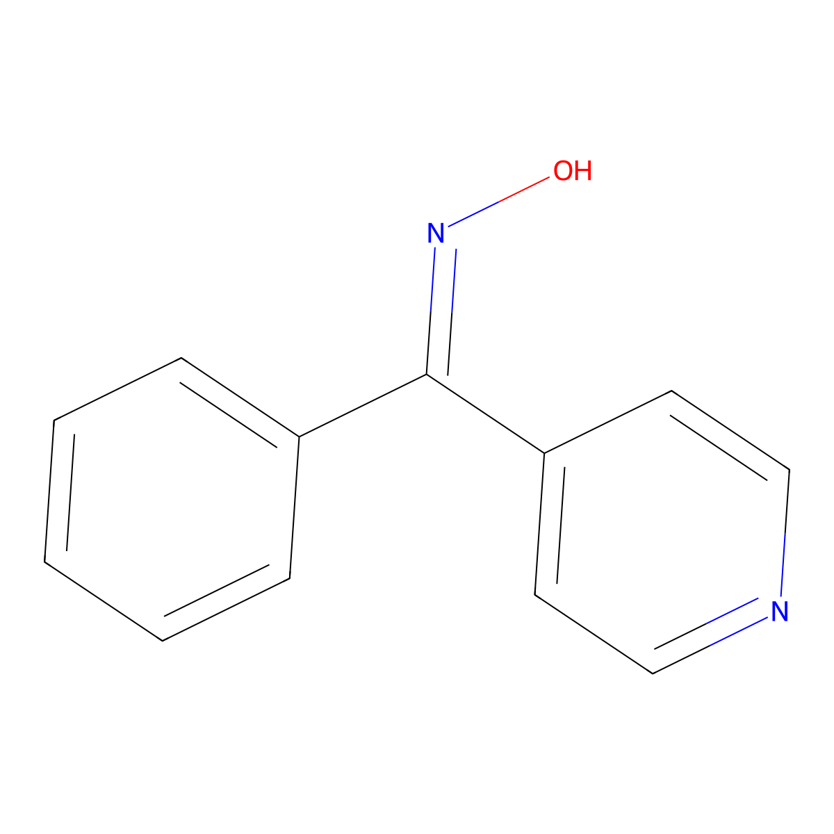 Phenyl 4-pyridinyl ketone oxime molecular structure, CAS 2147-26-4