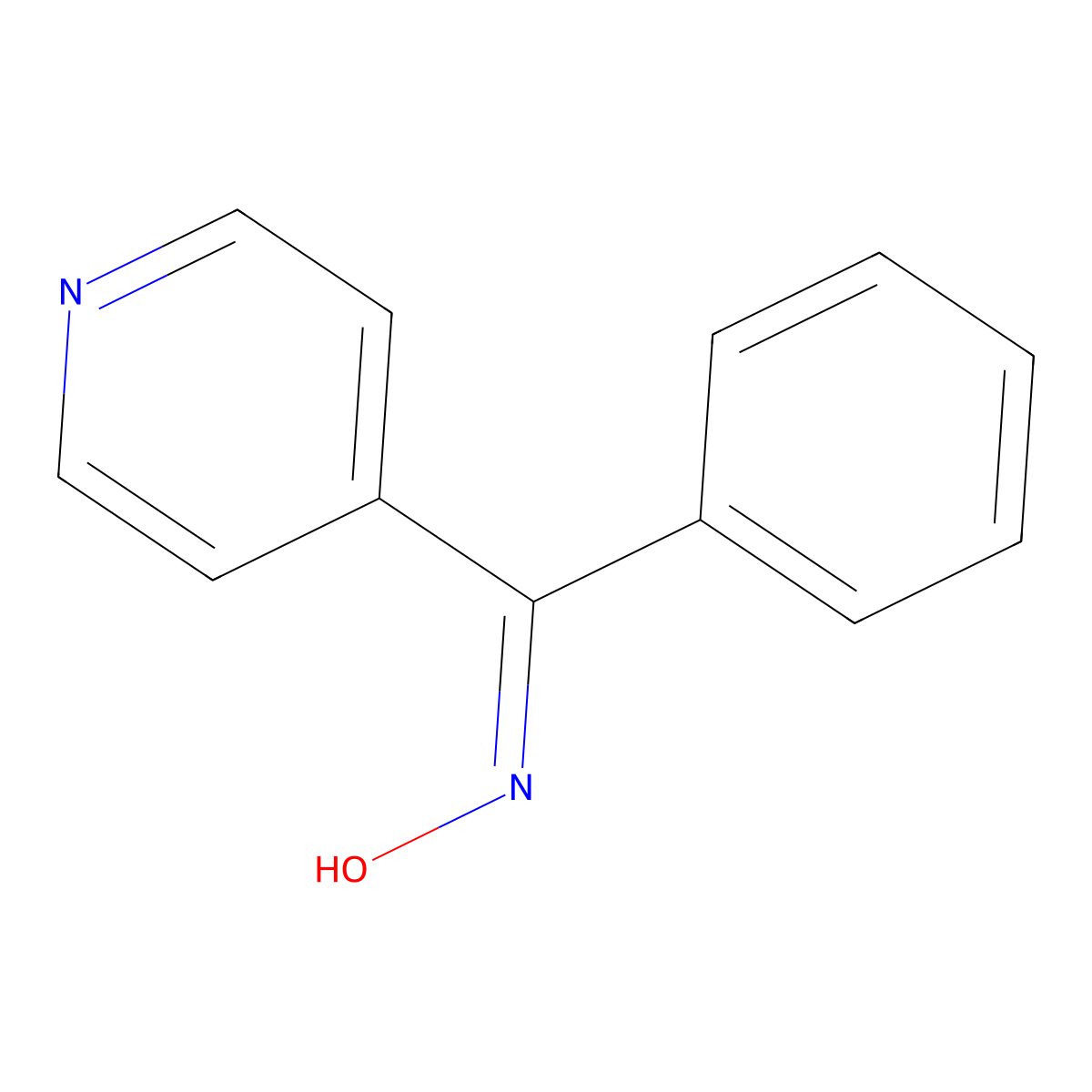 Phenyl 4-pyridinyl ketone oxime molecular structure, CAS 2147-26-4