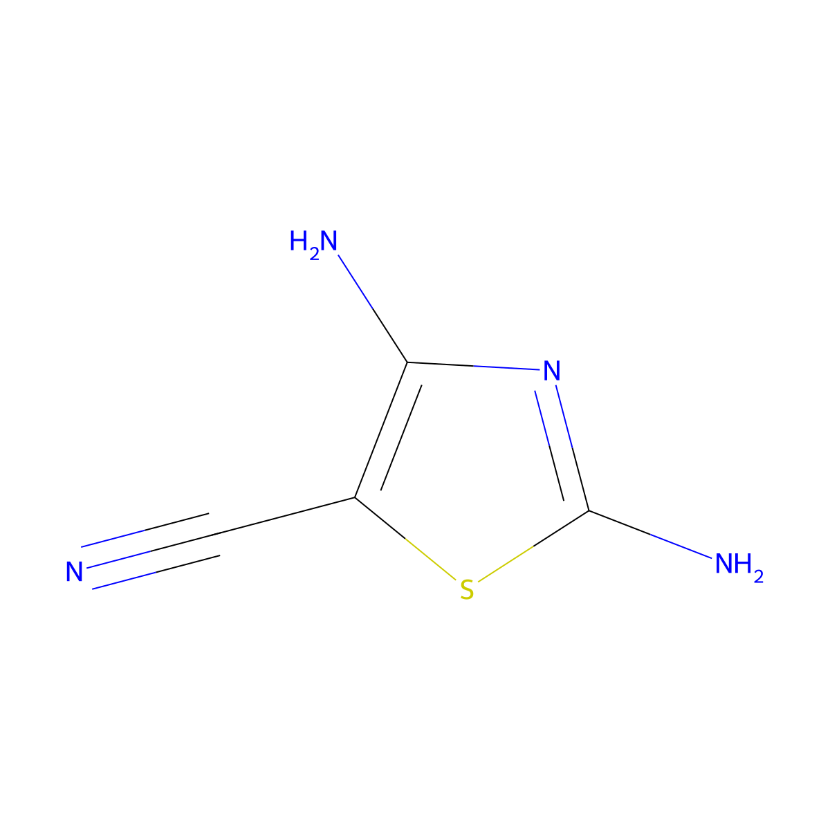Diamino-1,3-thiazole-5-carbonitrile molecular structure, CAS 2147-51-5