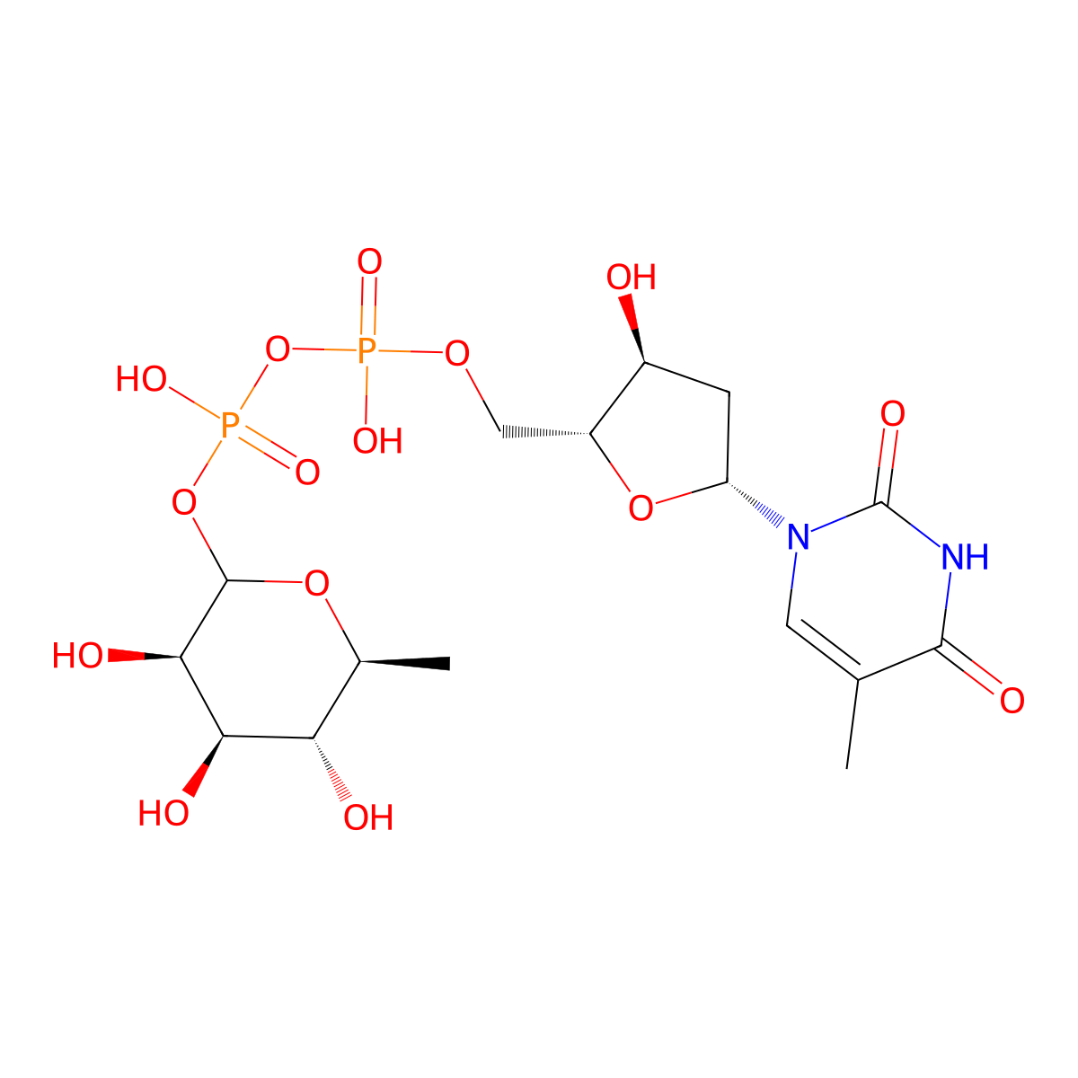 Dtdp-L-rhamnose molecular structure, CAS 2147-59-3